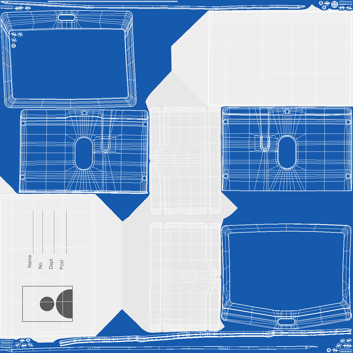 3D Rigid Enclosed Horizontal ID Badge Card Holder