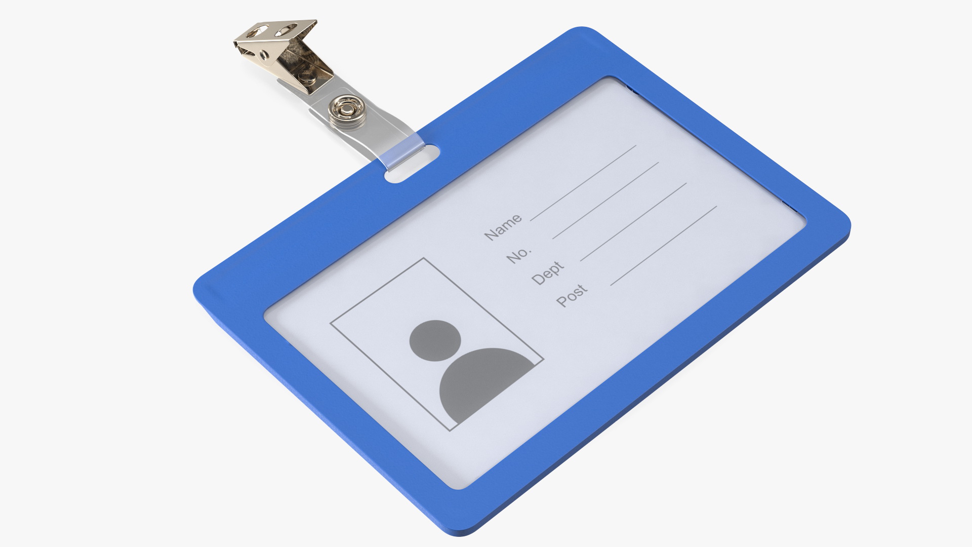 3D Rigid Enclosed Horizontal ID Badge Card Holder