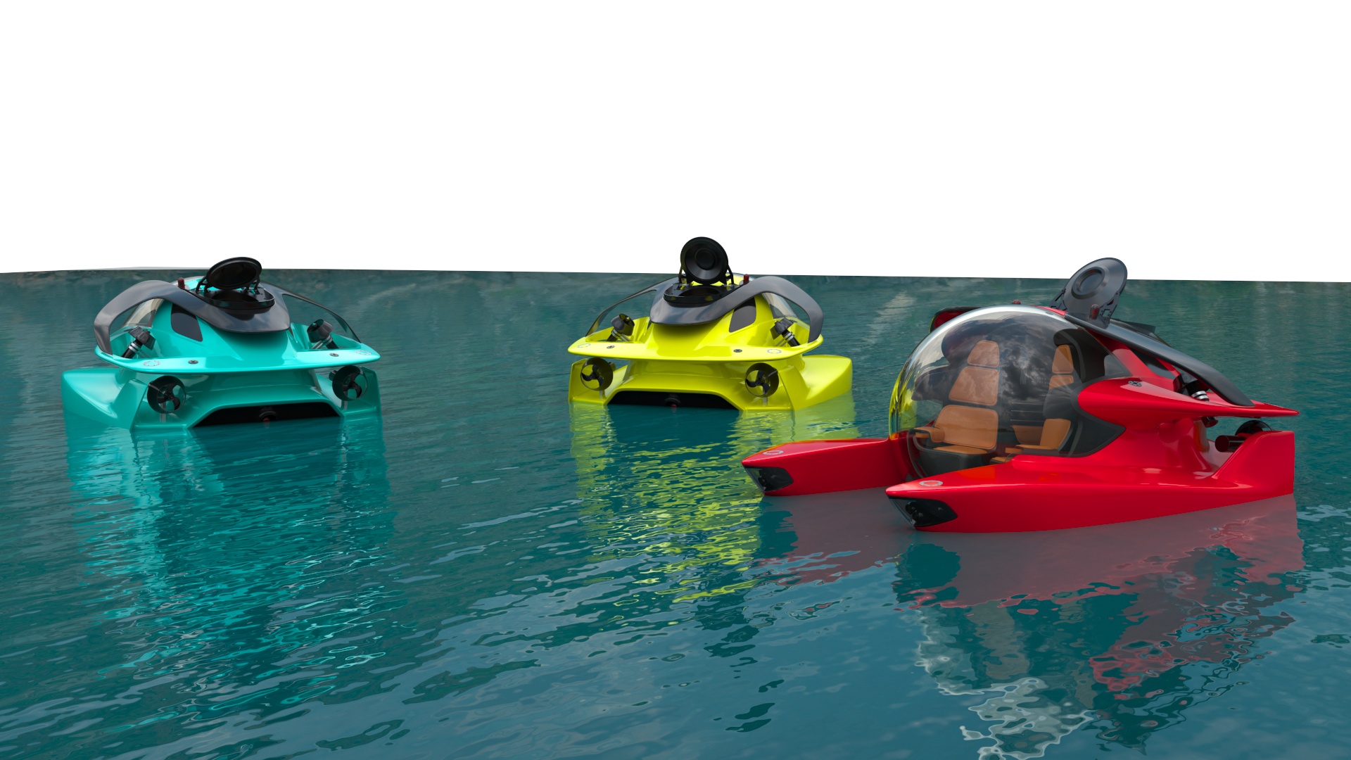 3D Luxurious Personal Submarine Ocean Rigged