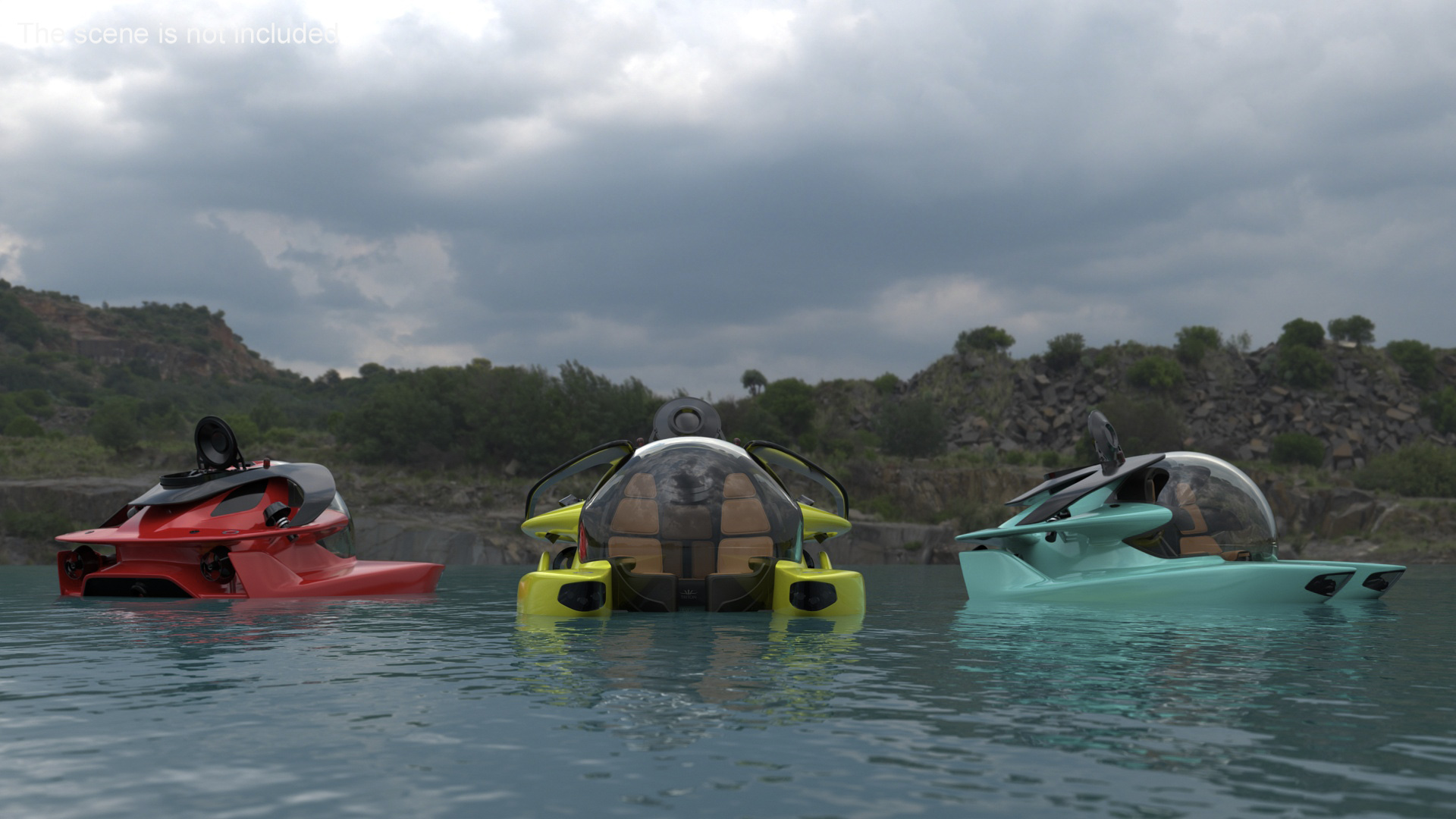 3D Luxurious Personal Submarine Ocean Rigged