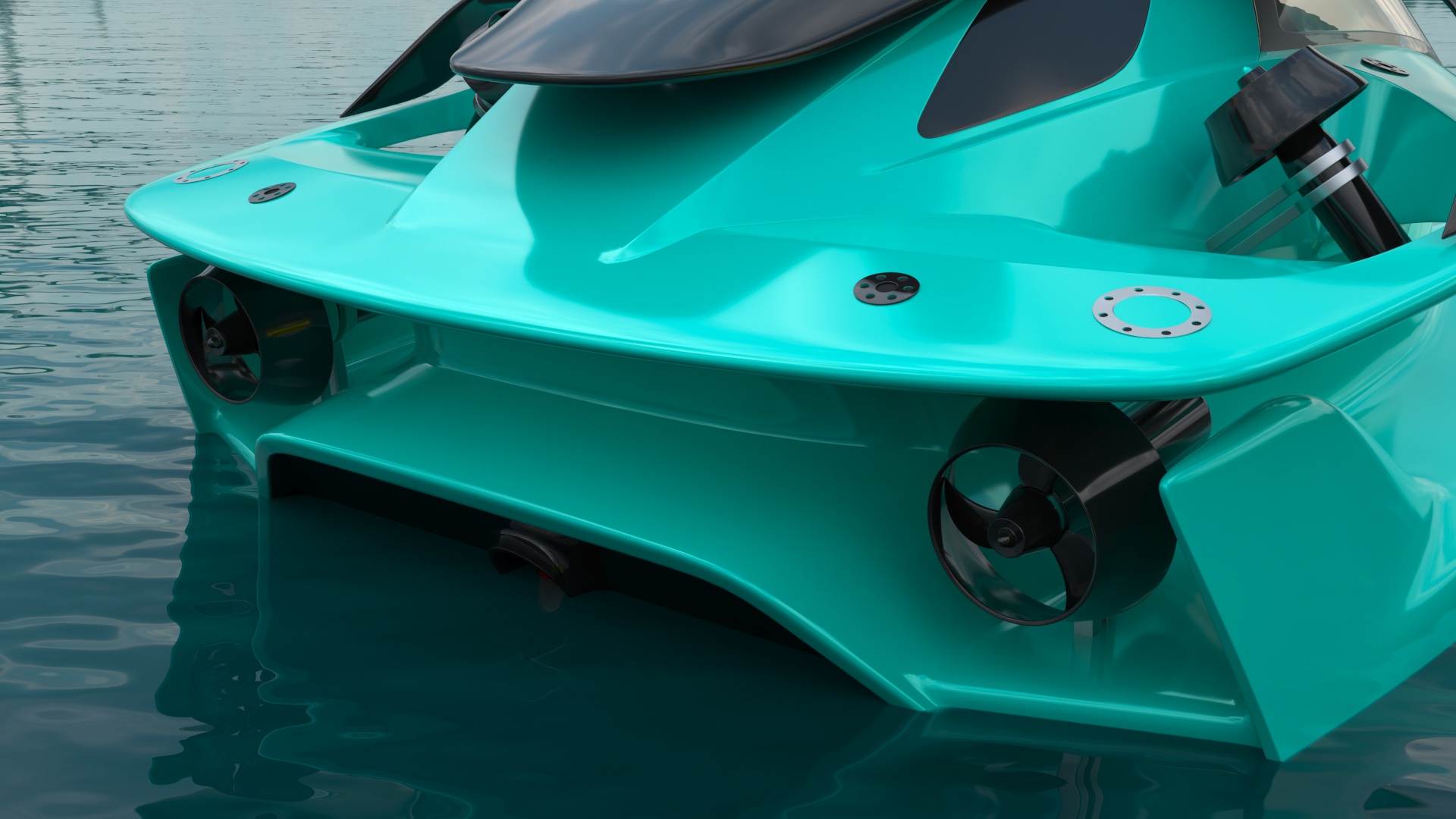 3D Luxurious Personal Submarine Ocean Rigged
