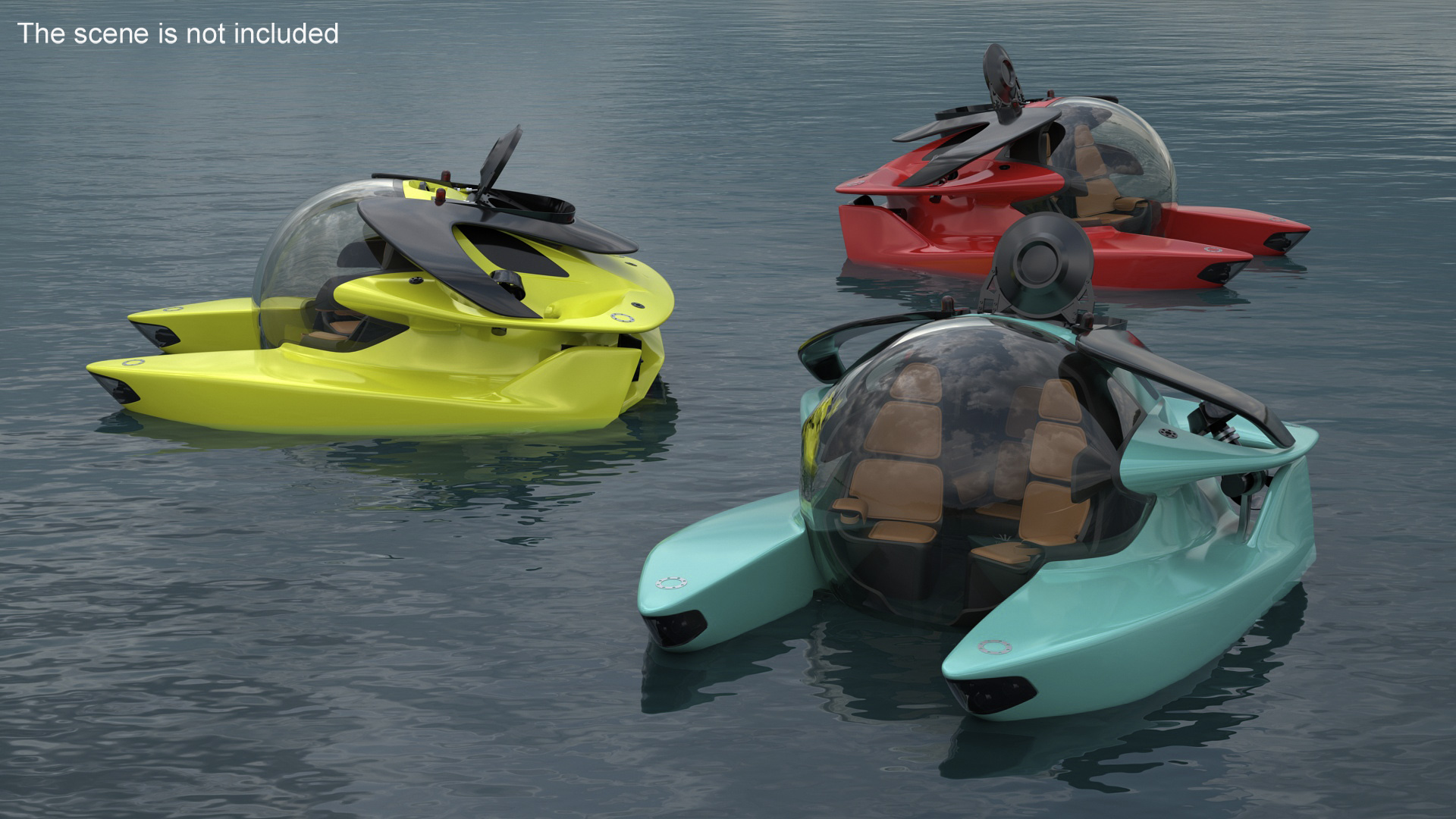 3D Luxurious Personal Submarine Ocean Rigged