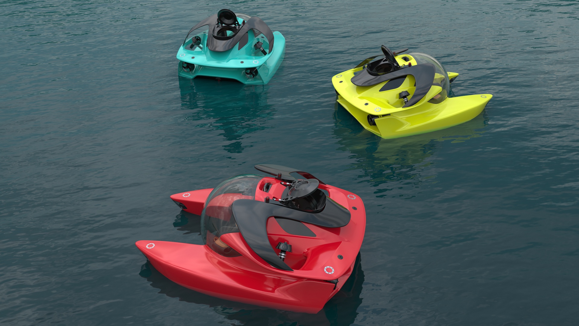 3D Luxurious Personal Submarine Ocean Rigged