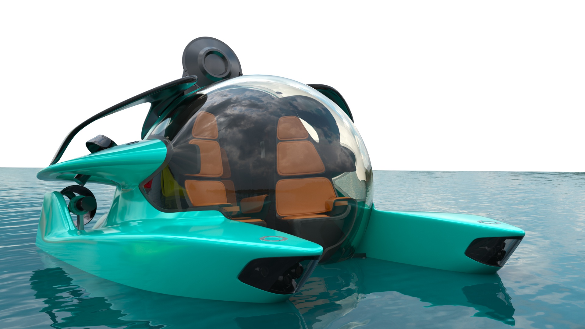 3D Luxurious Personal Submarine Ocean Rigged