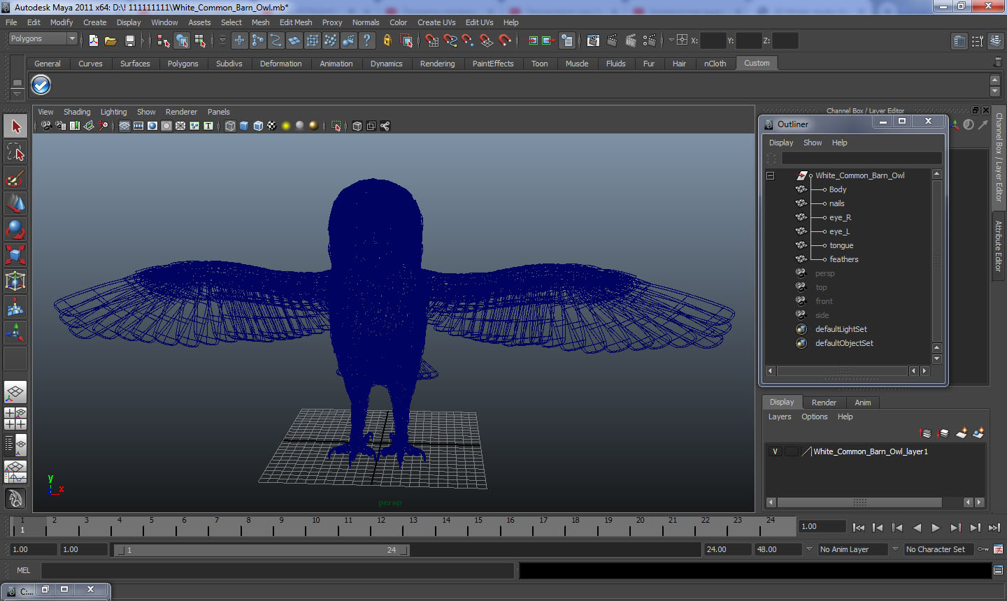 3D model Common Barn Owl