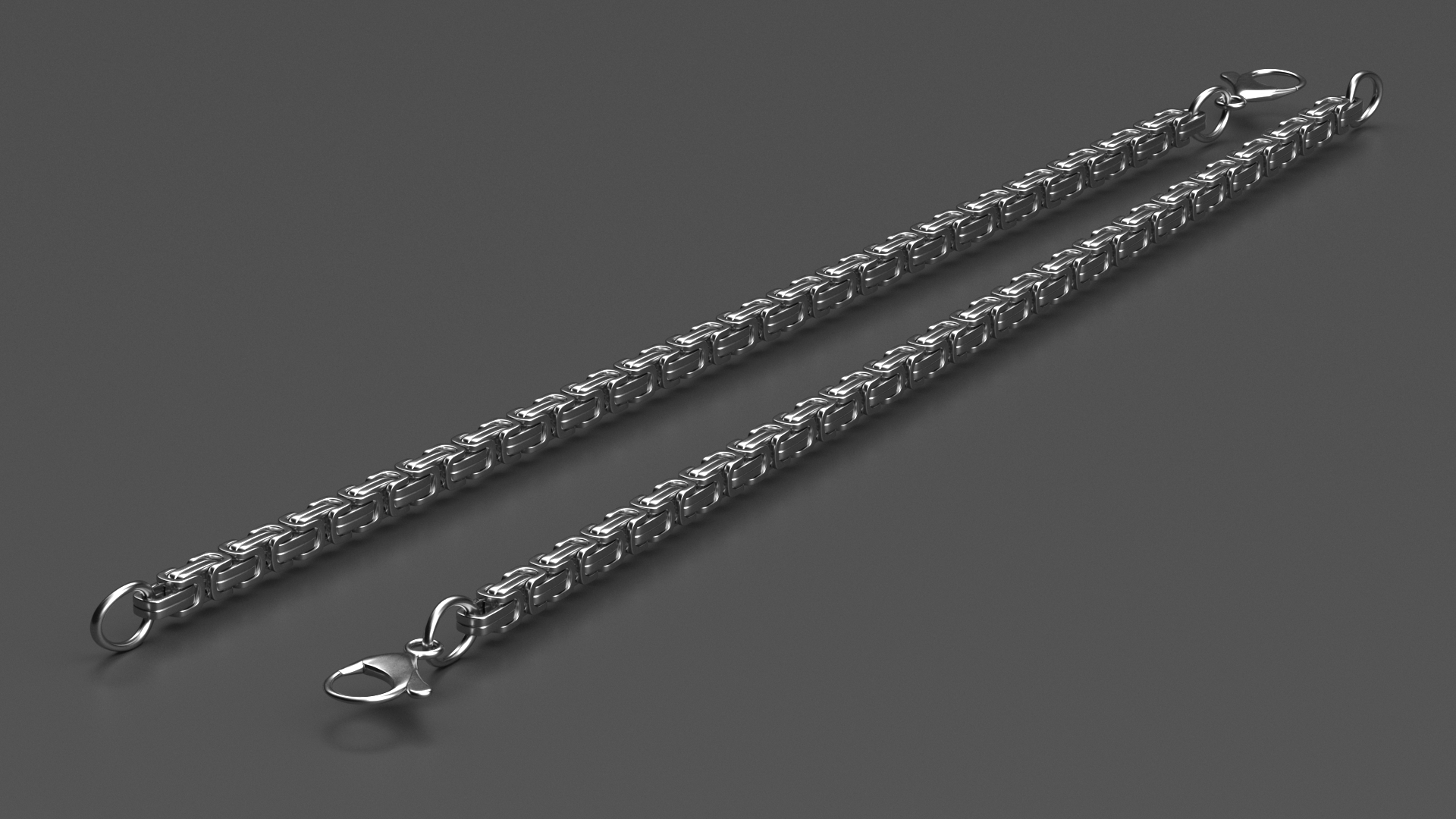 3D model Byzantine Jewelry Silver Chain