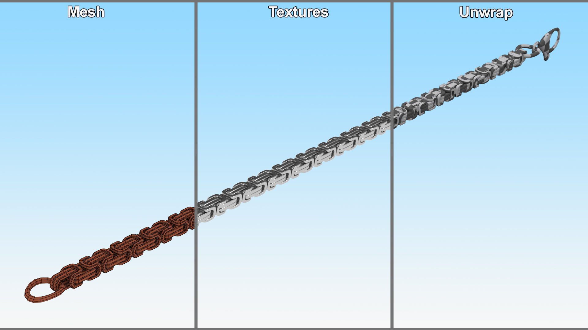 3D model Byzantine Jewelry Silver Chain