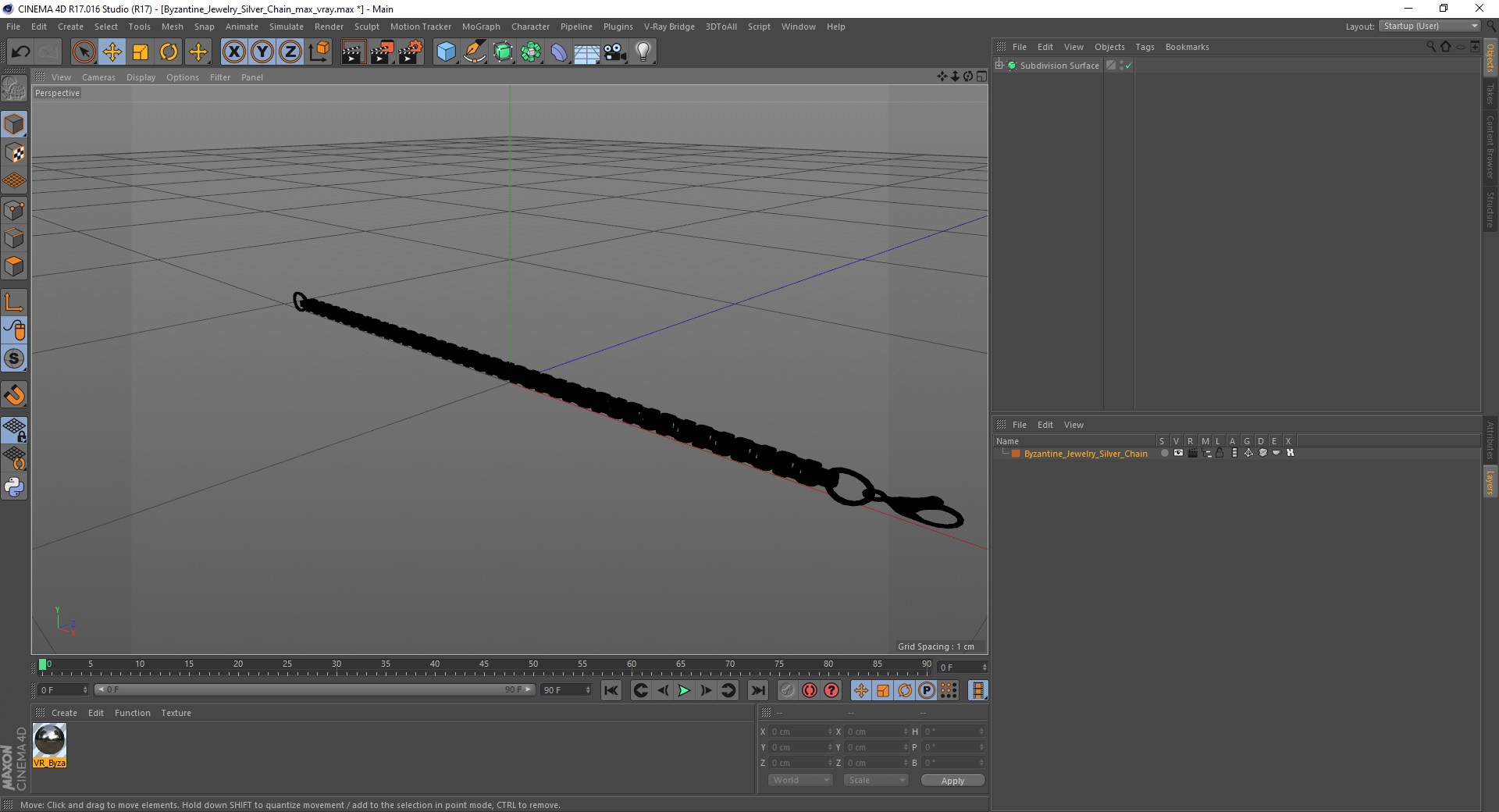 3D model Byzantine Jewelry Silver Chain