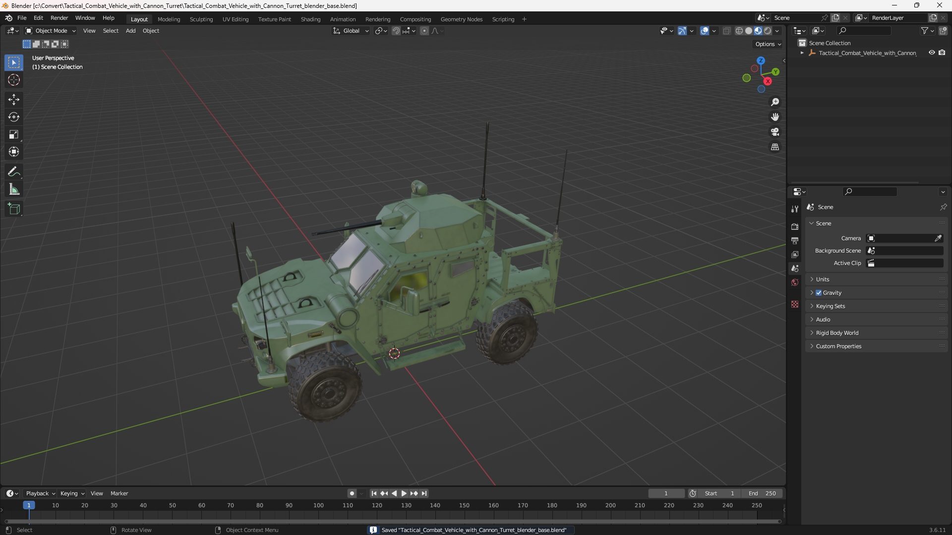 Tactical Combat Vehicle with Cannon Turret - view 10