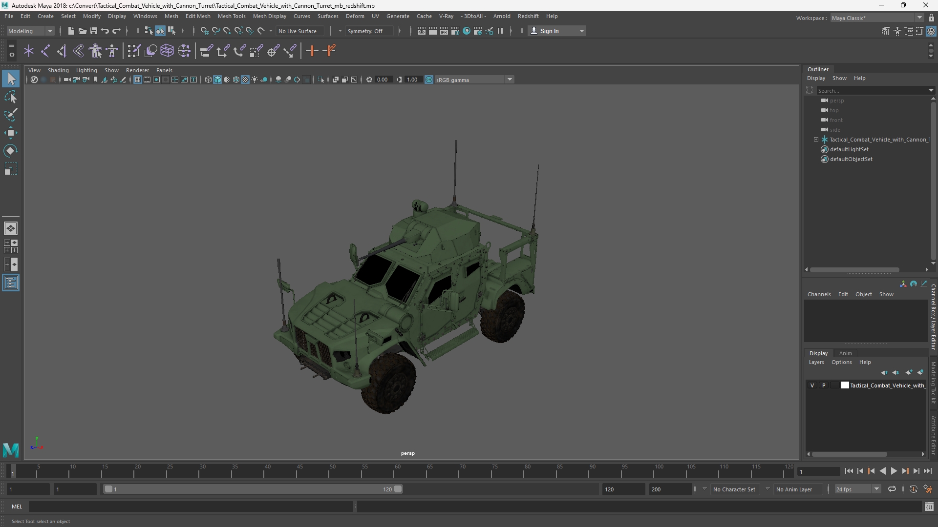 Tactical Combat Vehicle with Cannon Turret - view 11