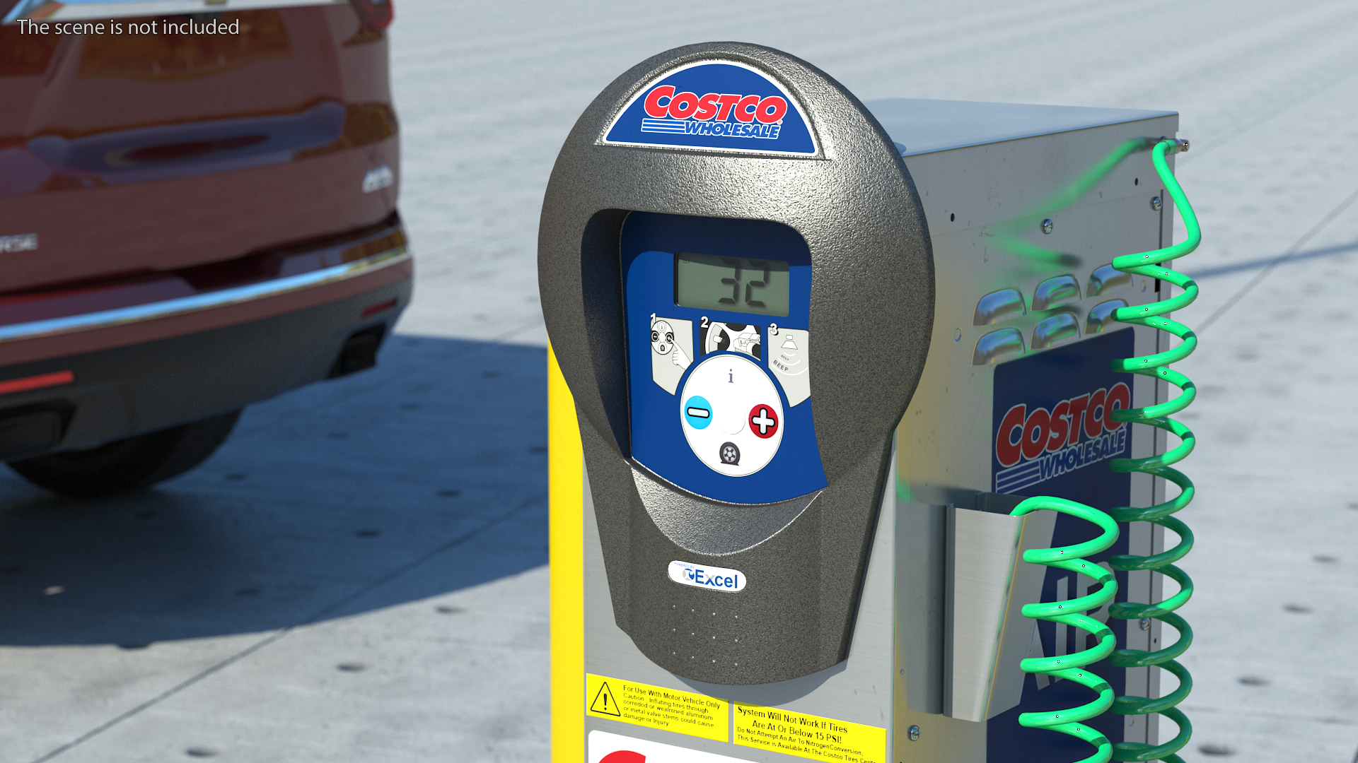 3D Self Service Tire Air Station Pillar Blue