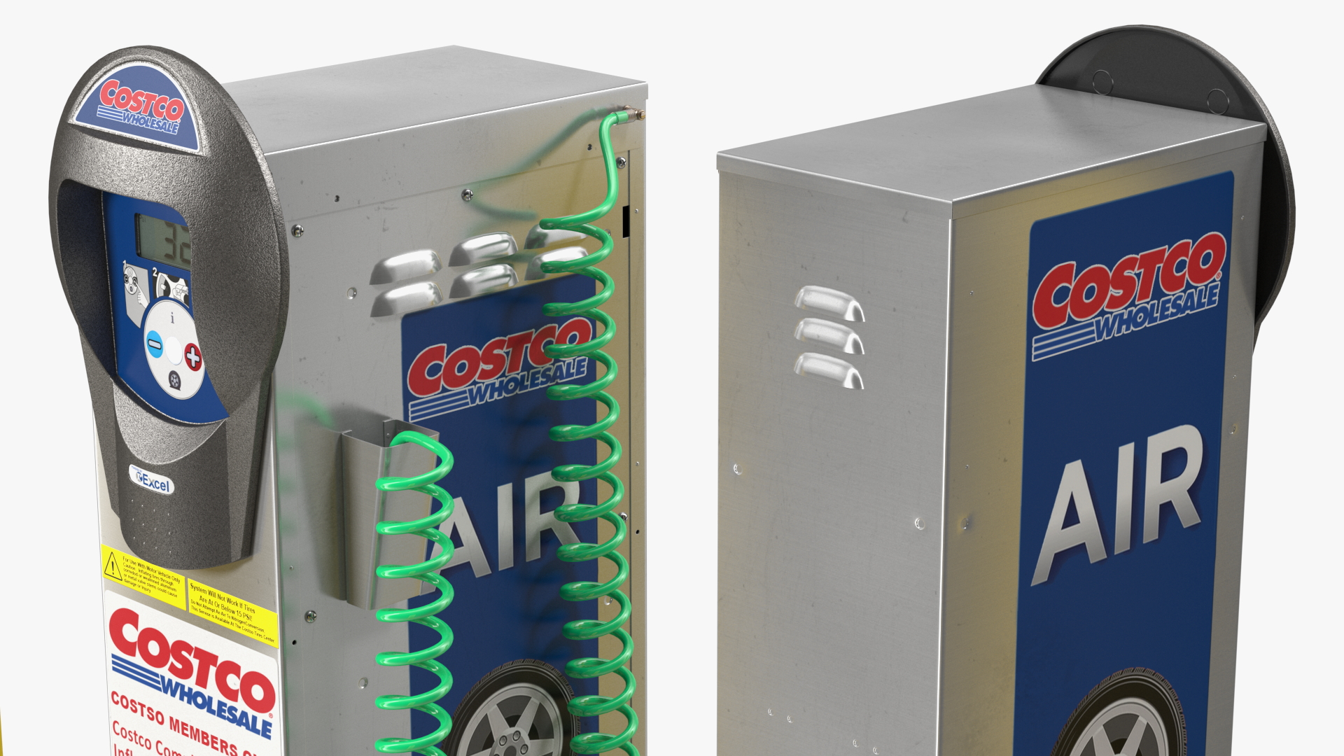 3D Self Service Tire Air Station Pillar Blue
