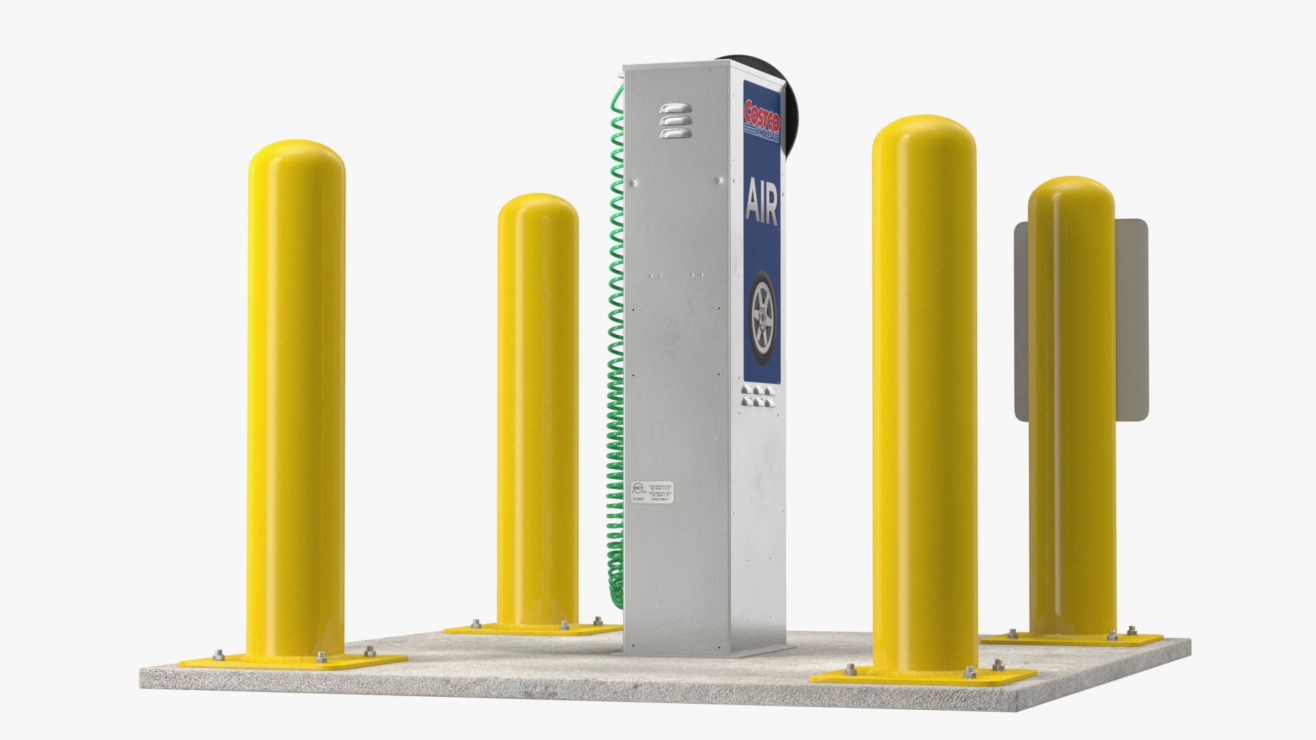 3D Self Service Tire Air Station Pillar Blue