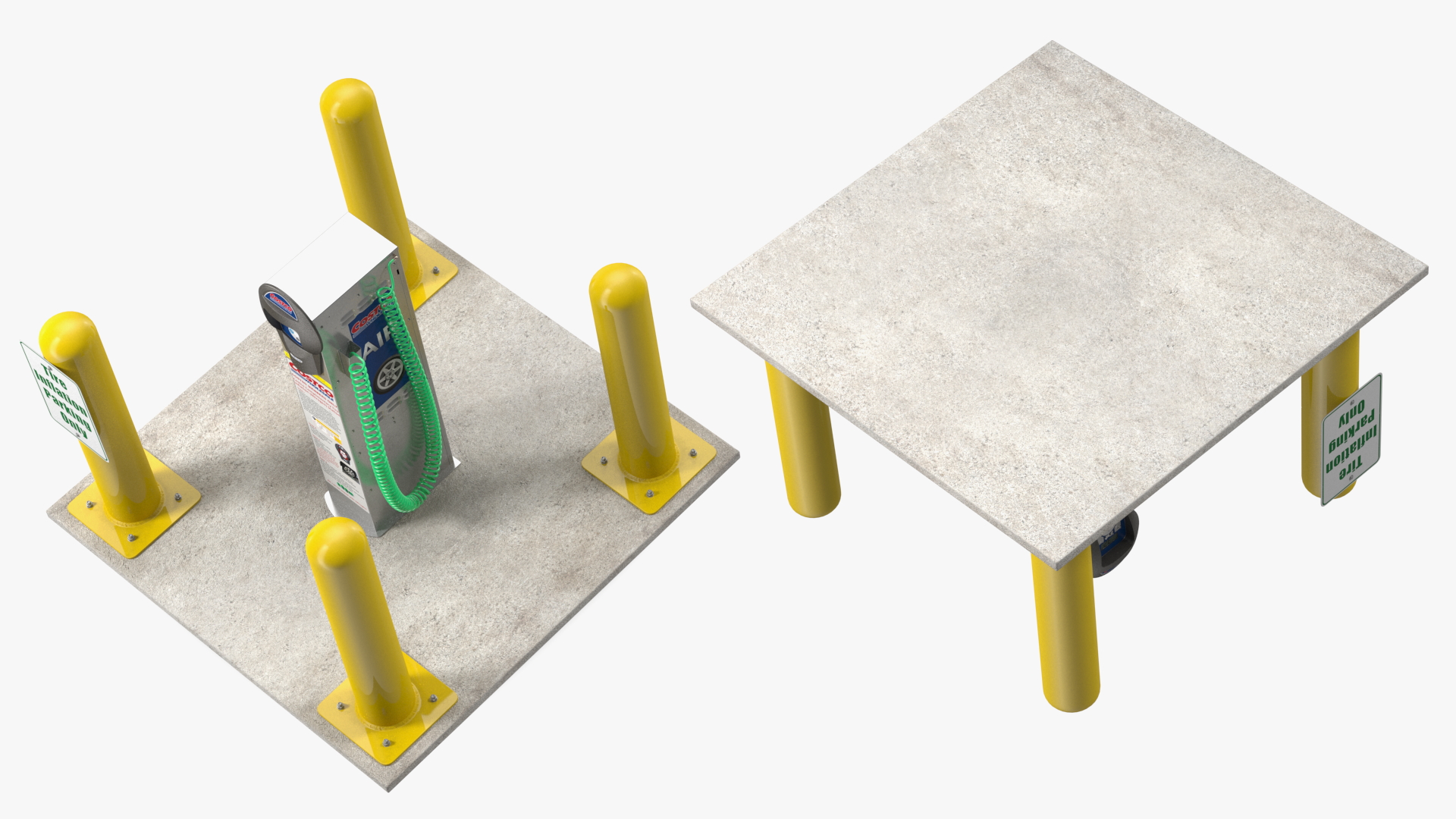 3D Self Service Tire Air Station Pillar Blue
