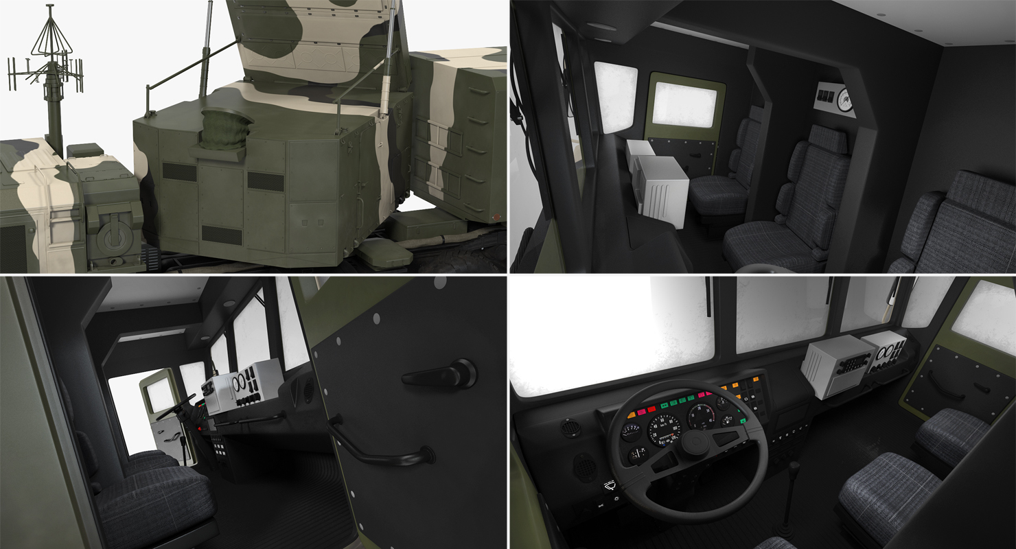3D Mobile Radar Station 96L6 Hight Altitude Detector for S 400 Rigged