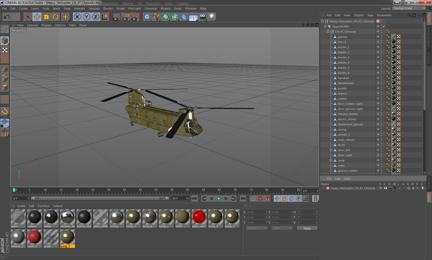 3D model Heavy Helicopter CH 47 Chinook