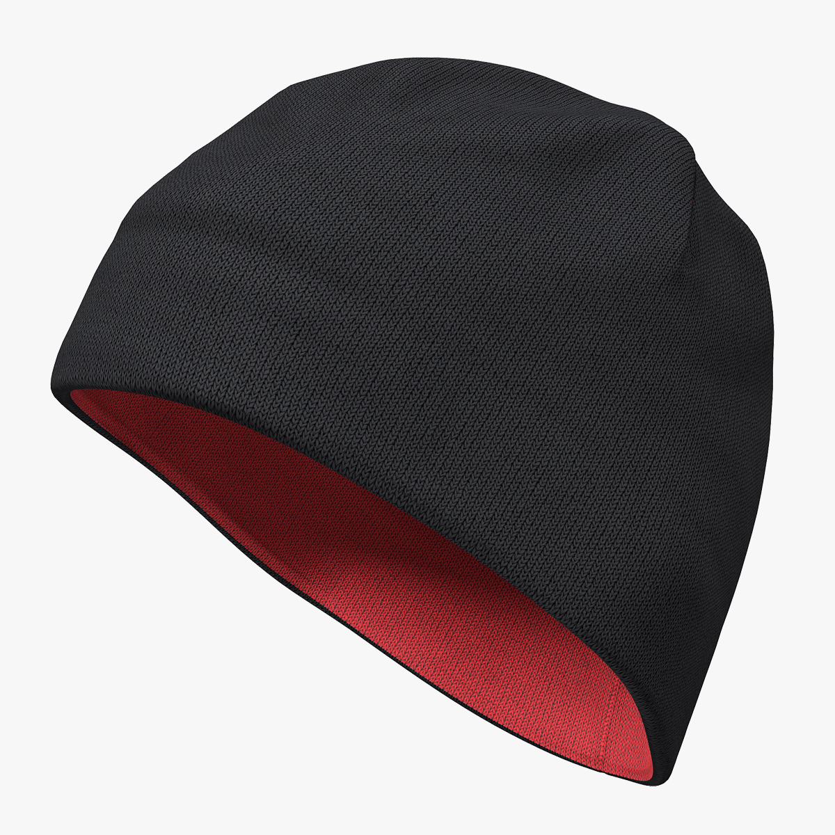 Mens Hat Ribbed Beanie Black, view 3