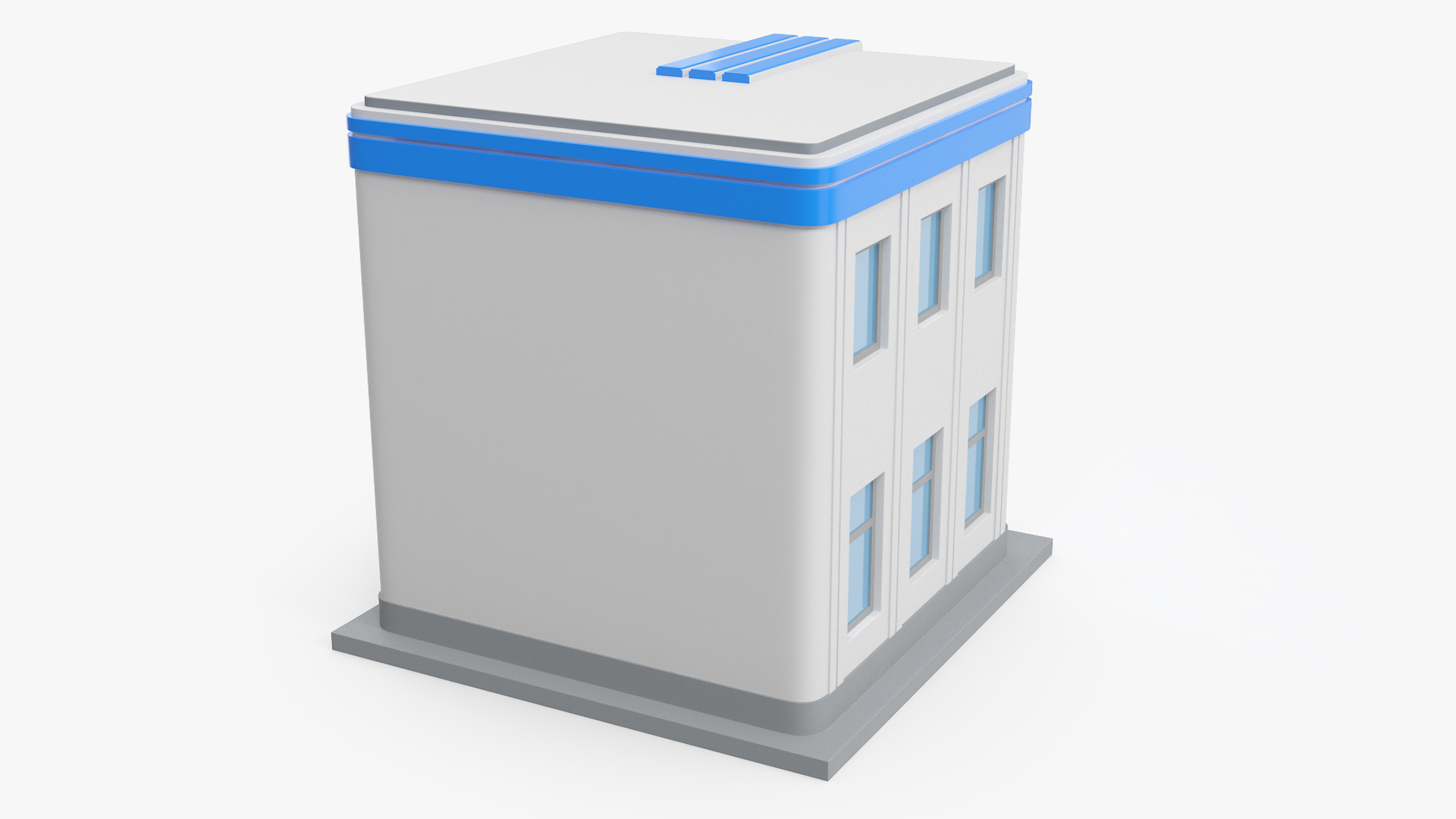 3D Cartoon Bank Building