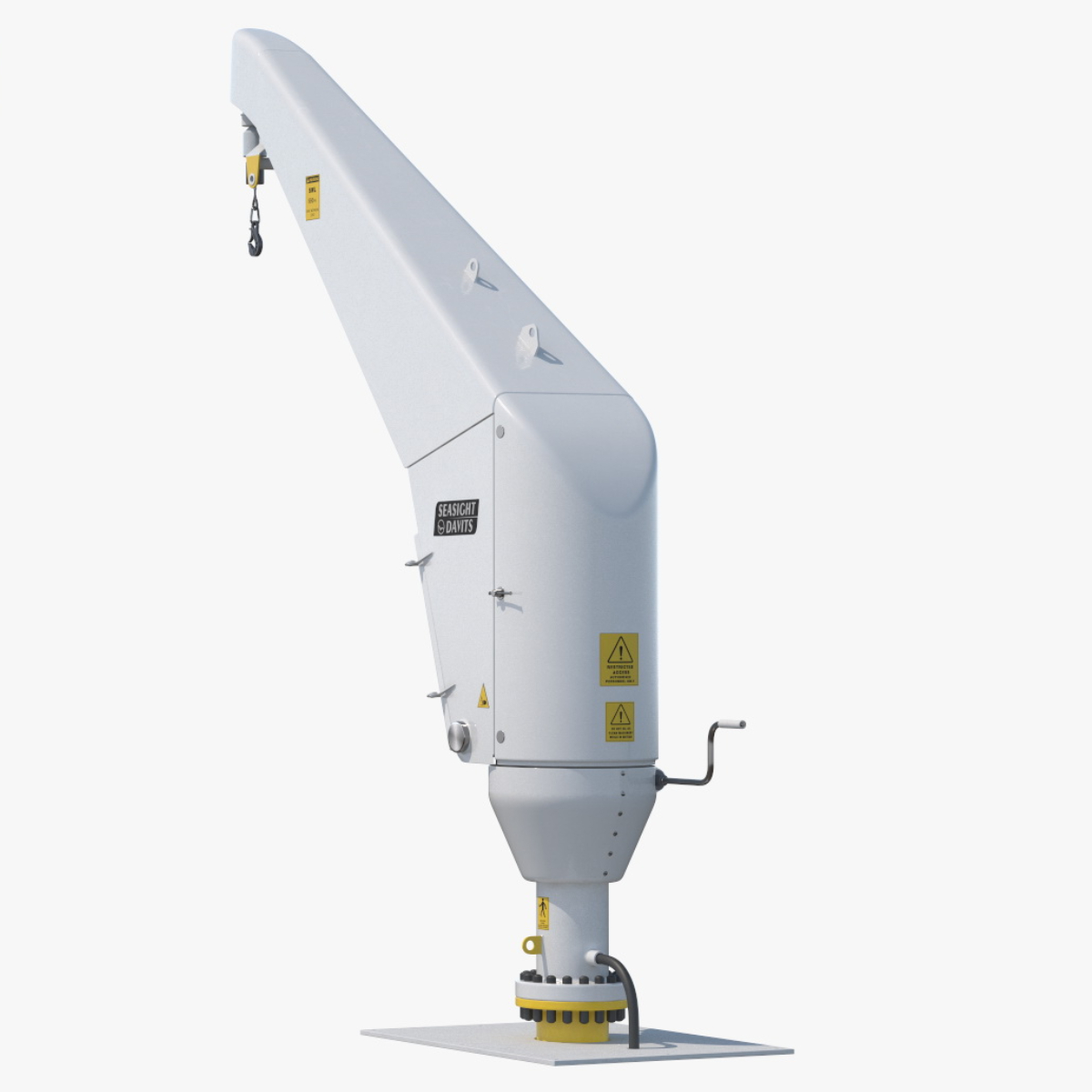 Seasight Davits Crane for Wind Farms Rigged for Maya 3D