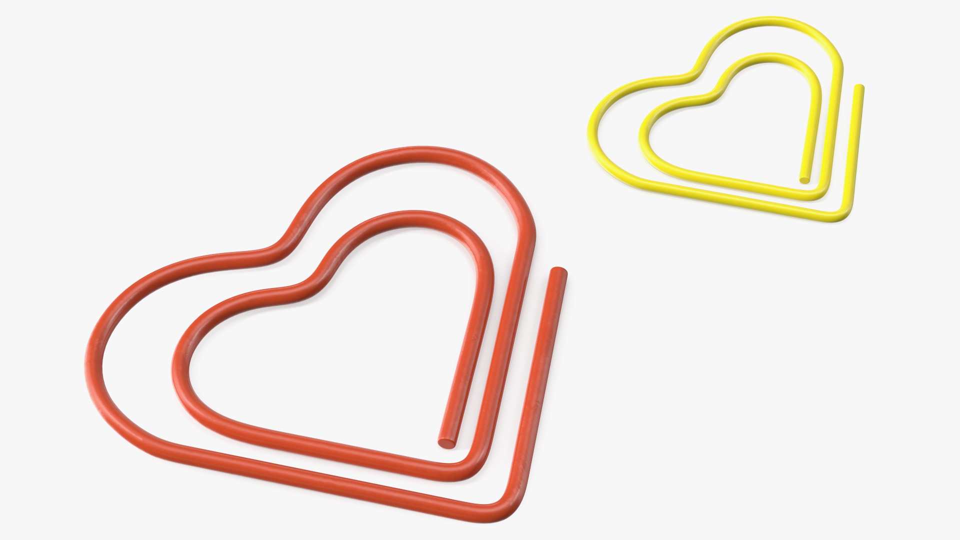 3D Paper Clip Heart Shape Color model