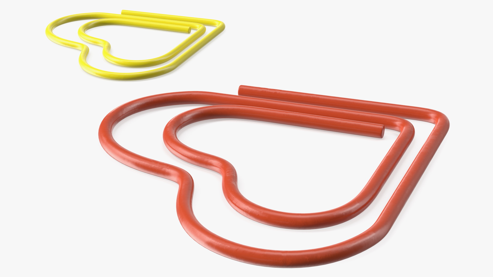 3D Paper Clip Heart Shape Color model