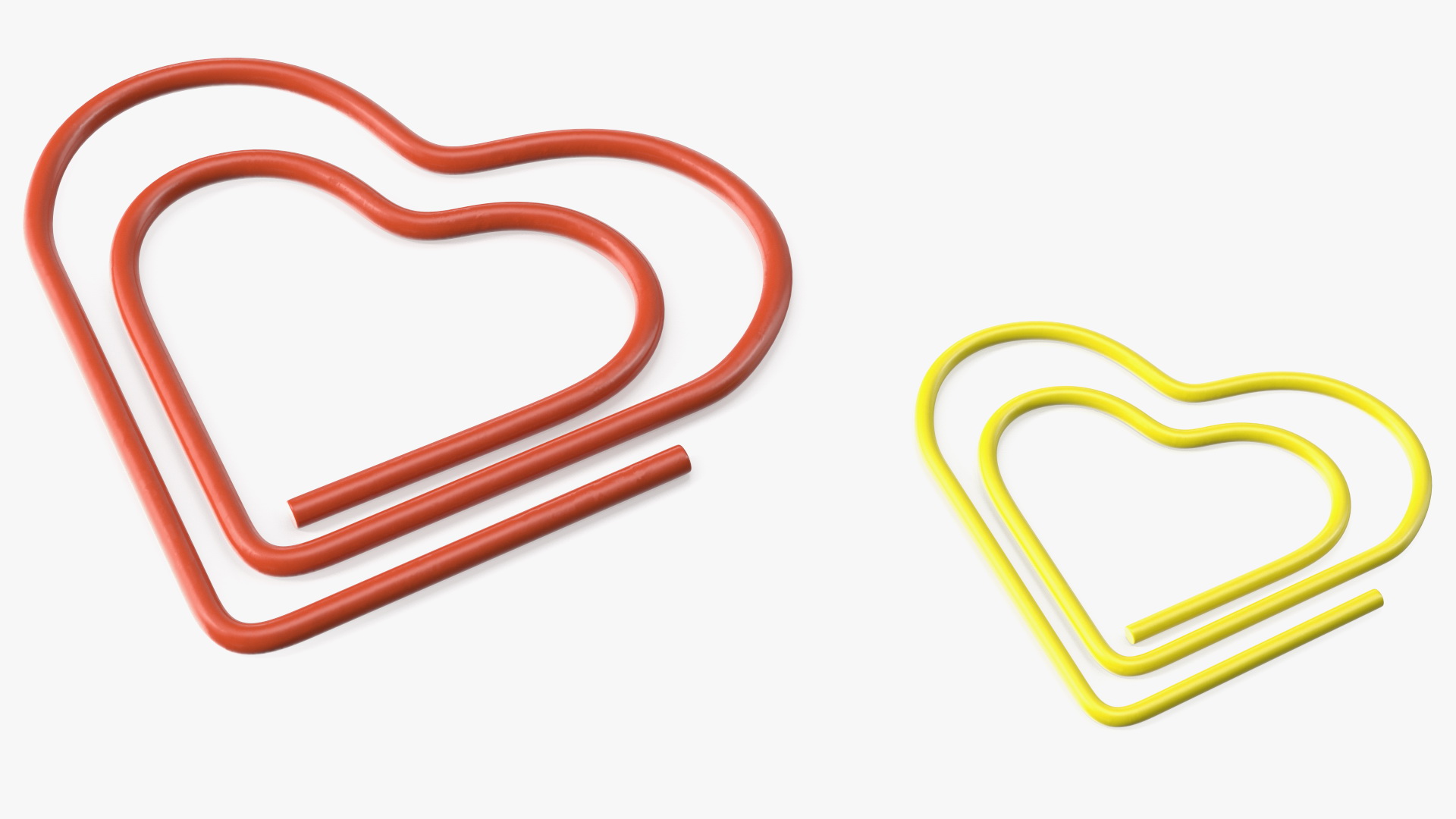 3D Paper Clip Heart Shape Color model
