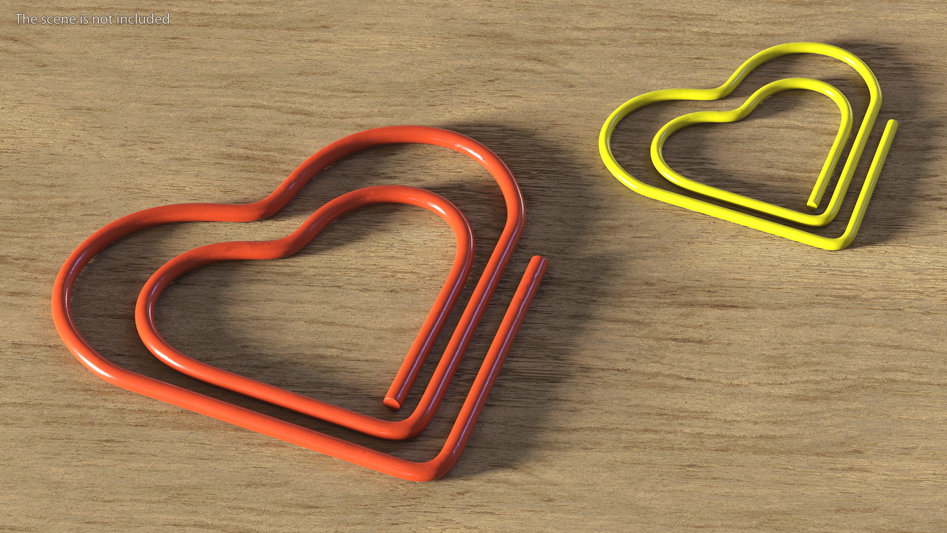3D Paper Clip Heart Shape Color model