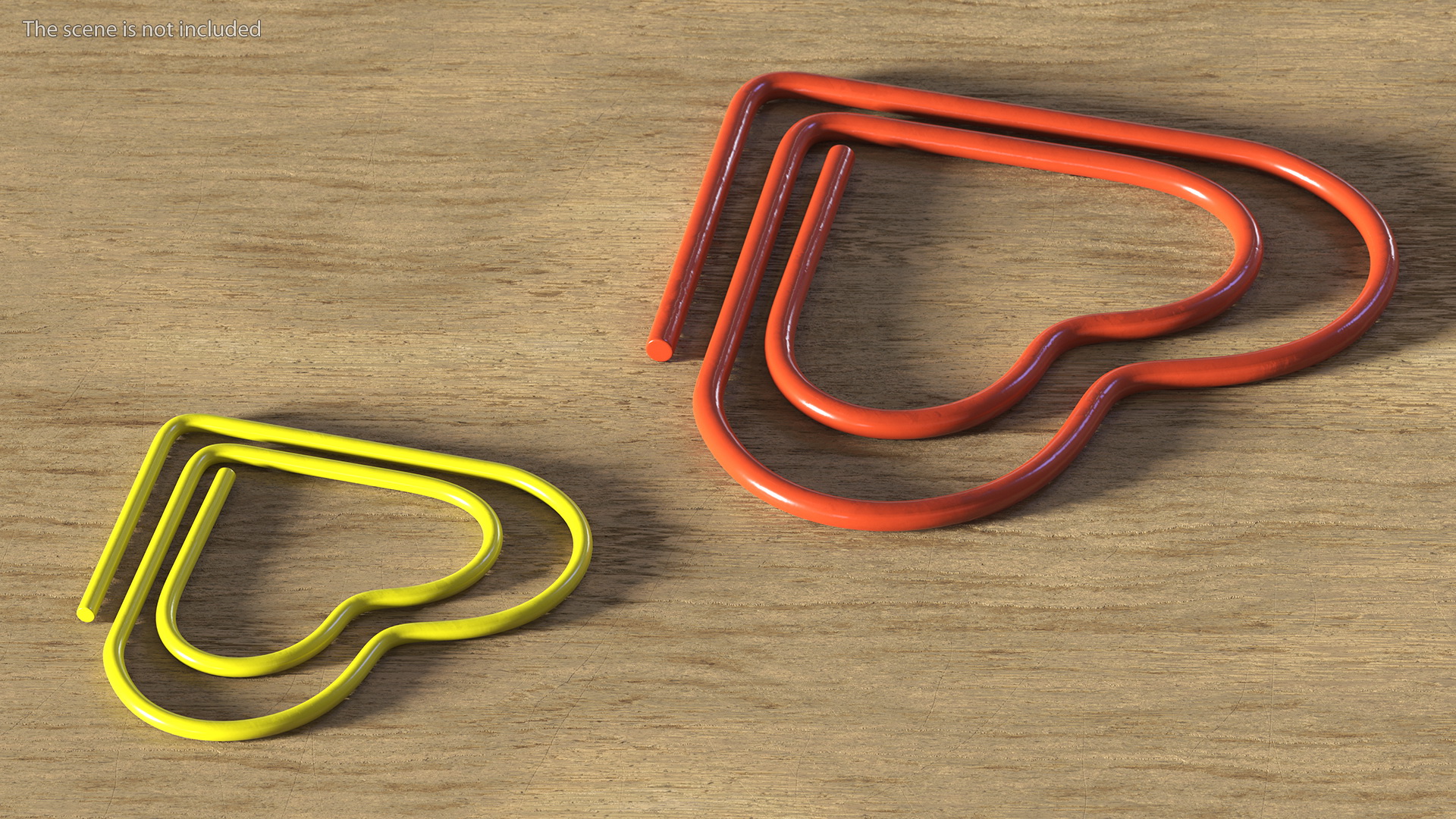 3D Paper Clip Heart Shape Color model