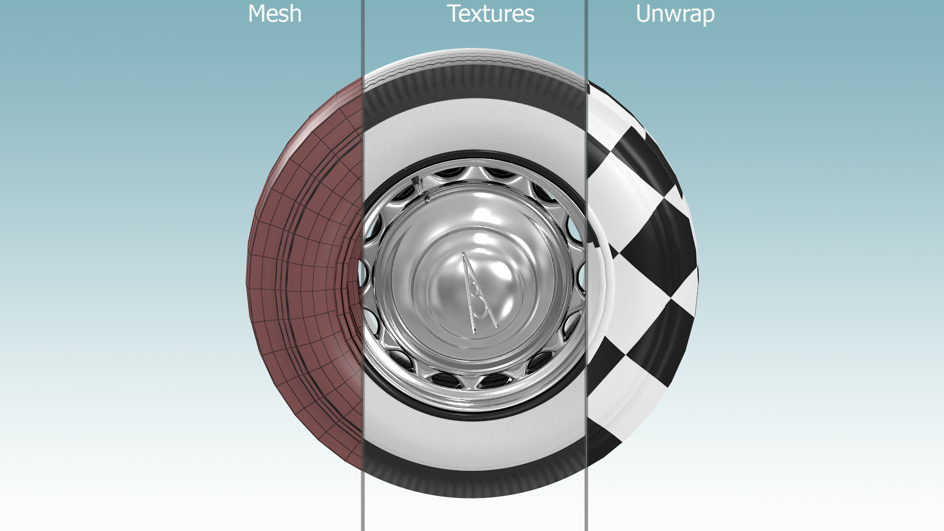 1936 Ford V8 Coupe Wheel 3D model