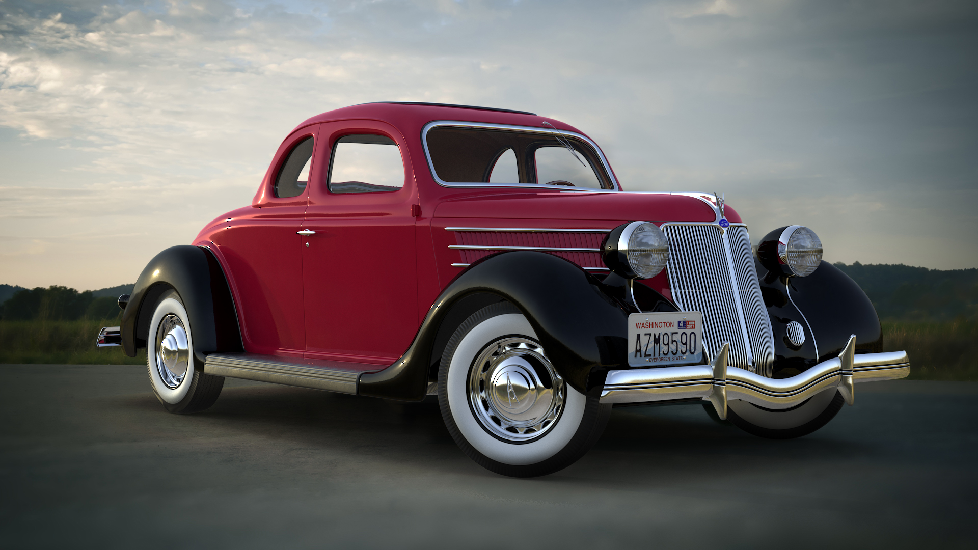 1936 Ford V8 Coupe Wheel 3D model