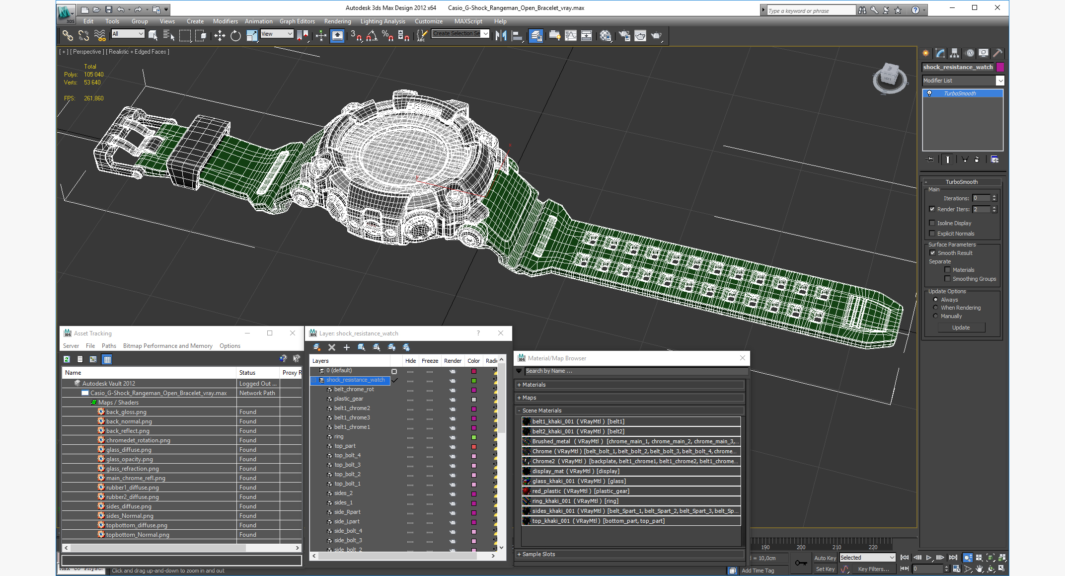 3D Casio G-Shock Rangeman Open Bracelet