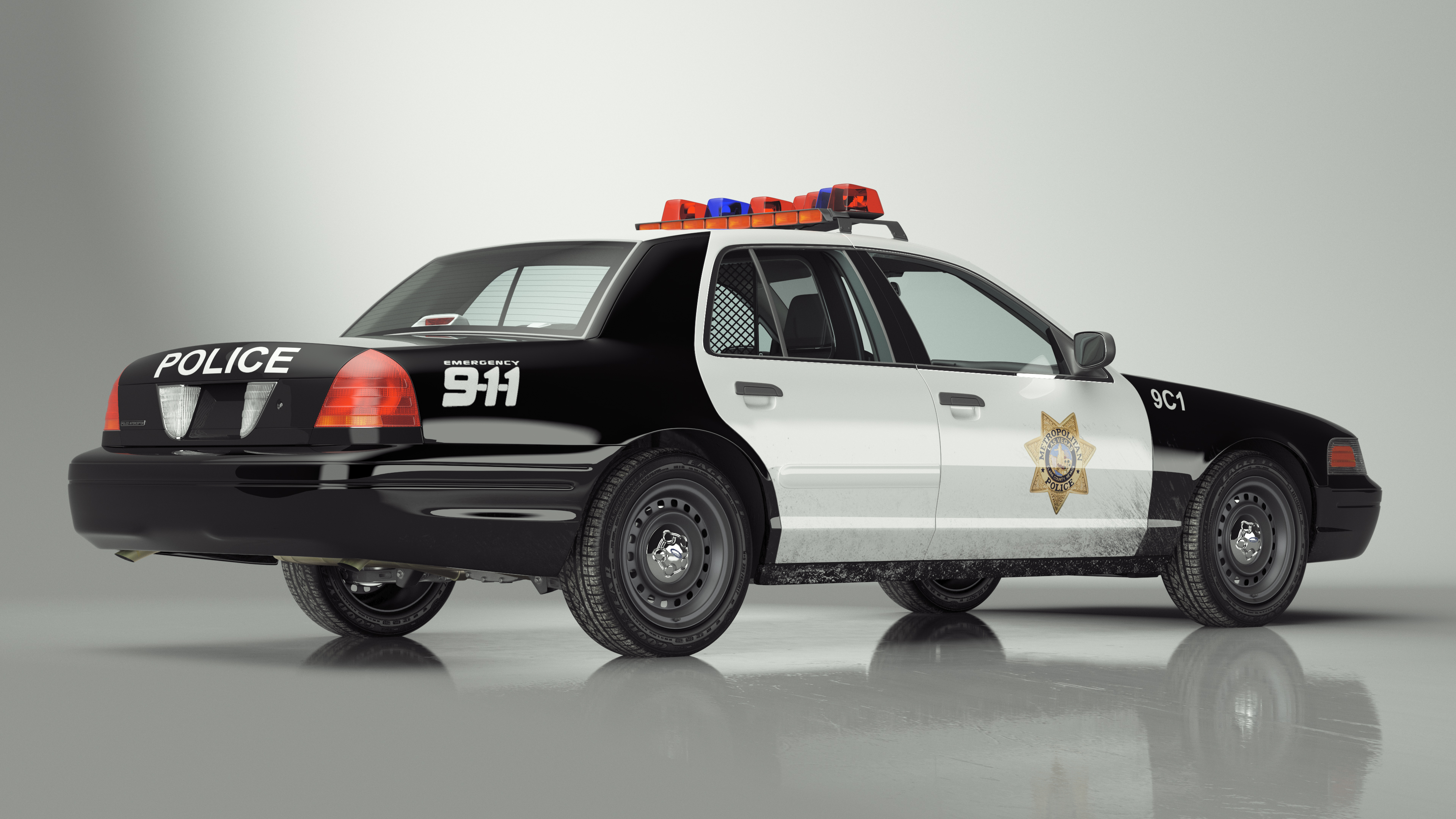 Police Interceptor Ford Crown Victoria Simple Interior 3D model