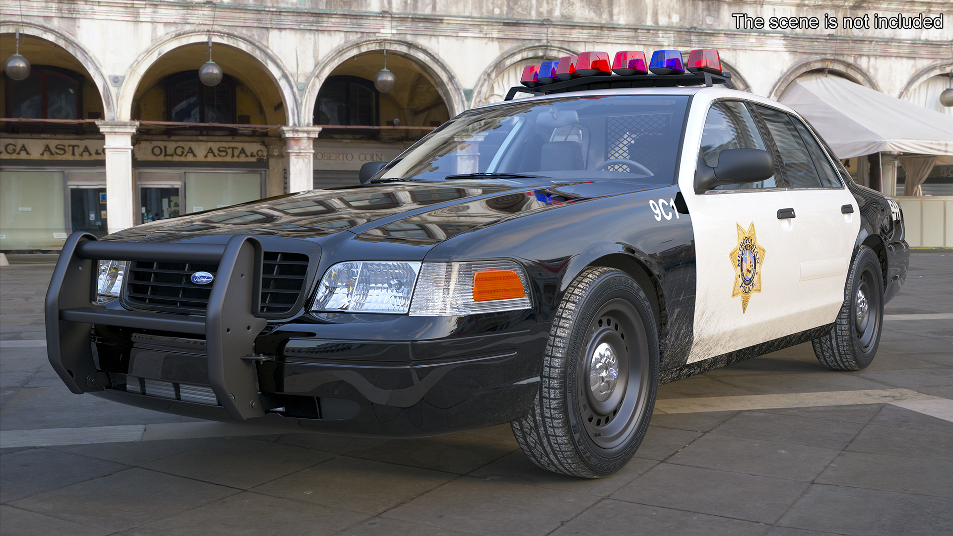 Police Interceptor Ford Crown Victoria Simple Interior 3D model