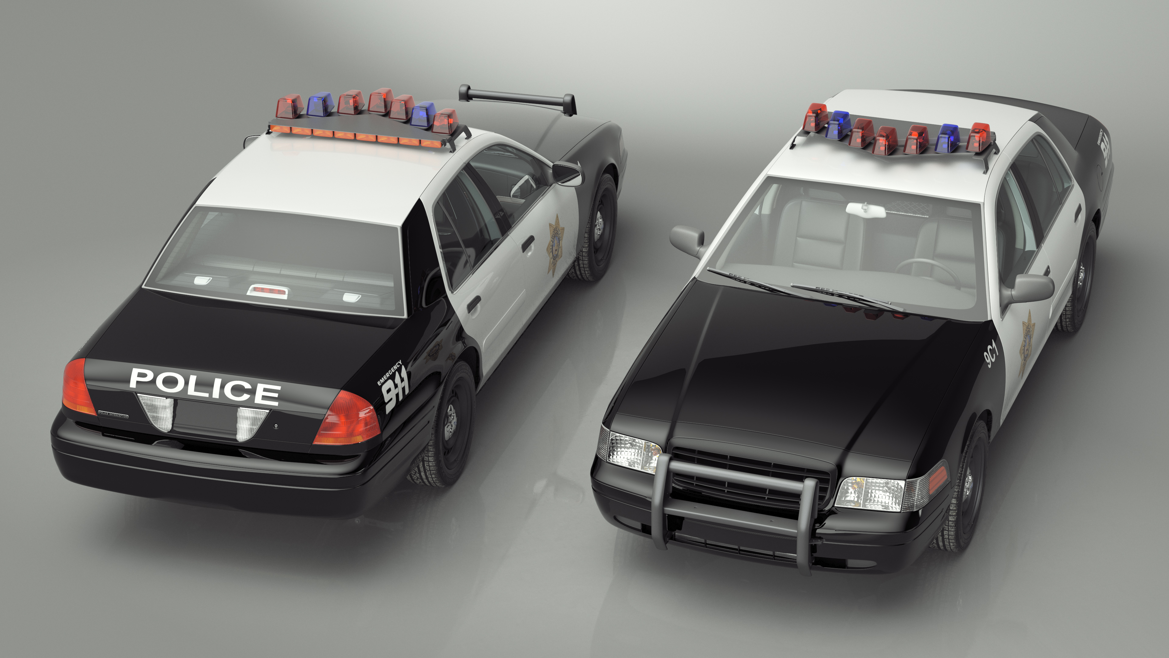 Police Interceptor Ford Crown Victoria Simple Interior 3D model