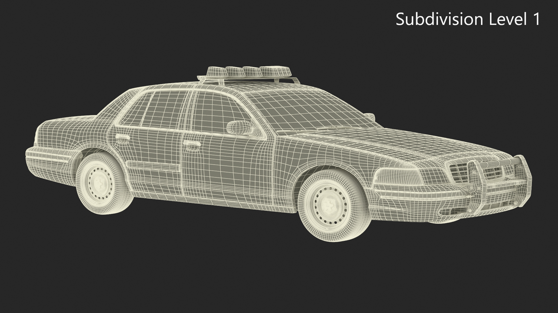 Police Interceptor Ford Crown Victoria Simple Interior 3D model