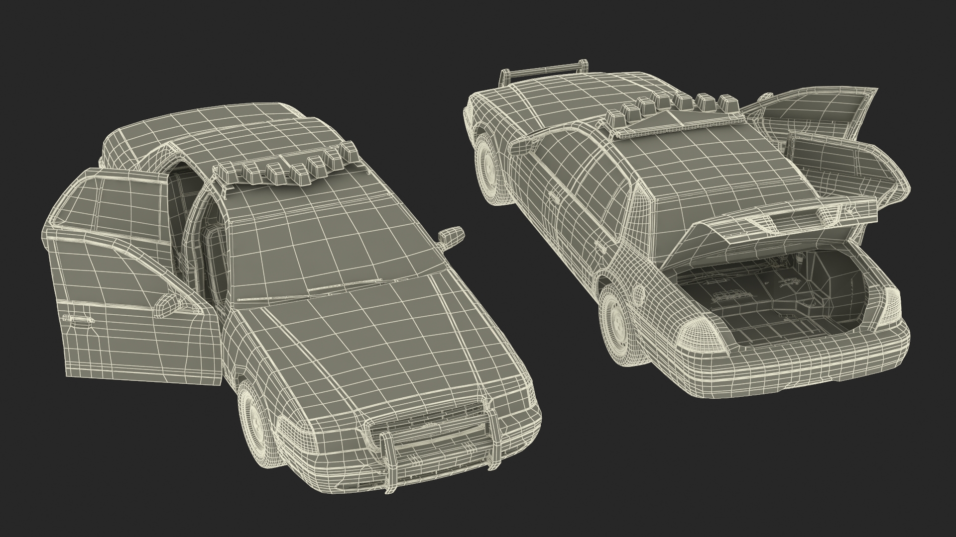 Police Interceptor Ford Crown Victoria Simple Interior 3D model