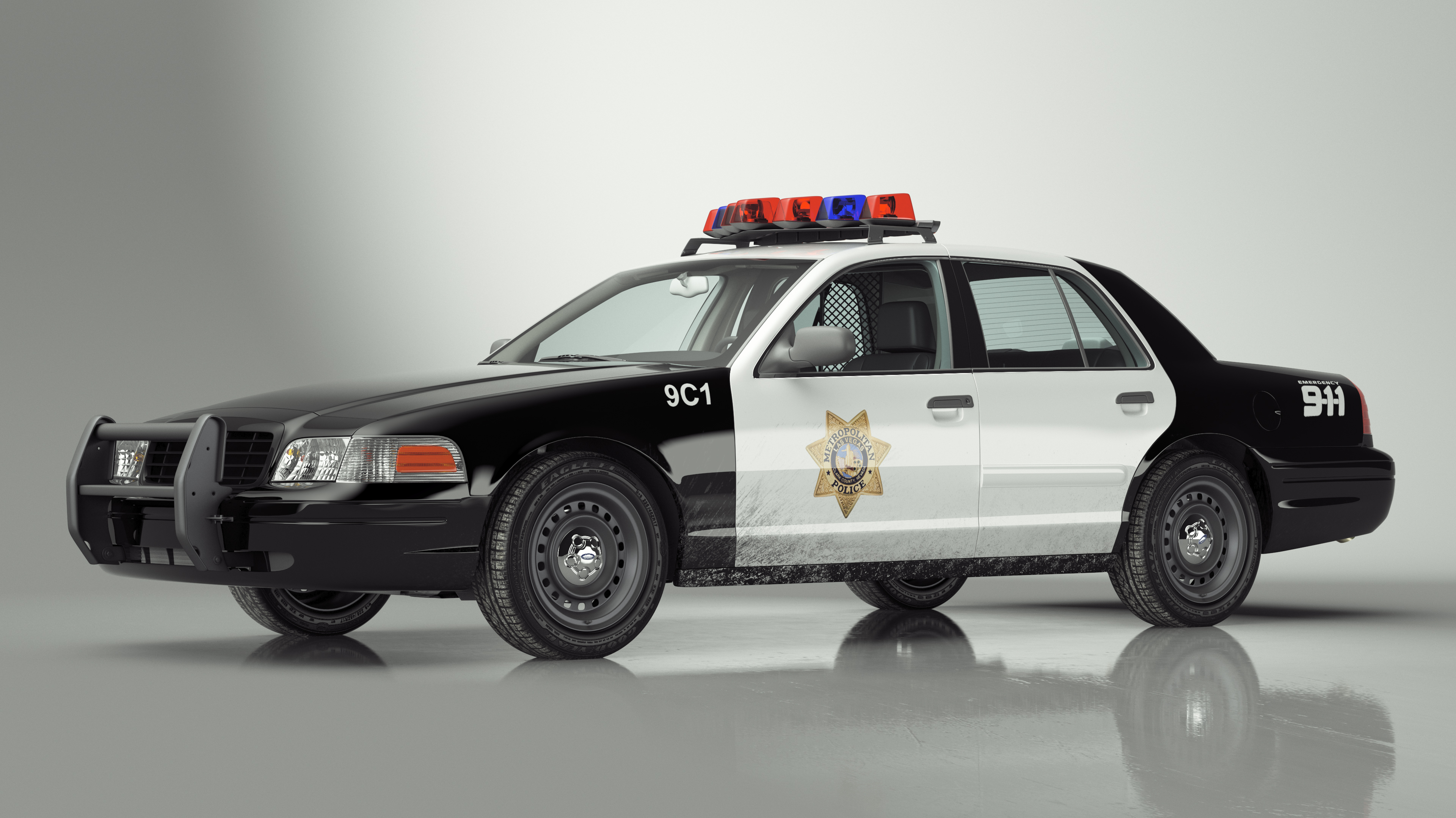 Police Interceptor Ford Crown Victoria Simple Interior 3D model