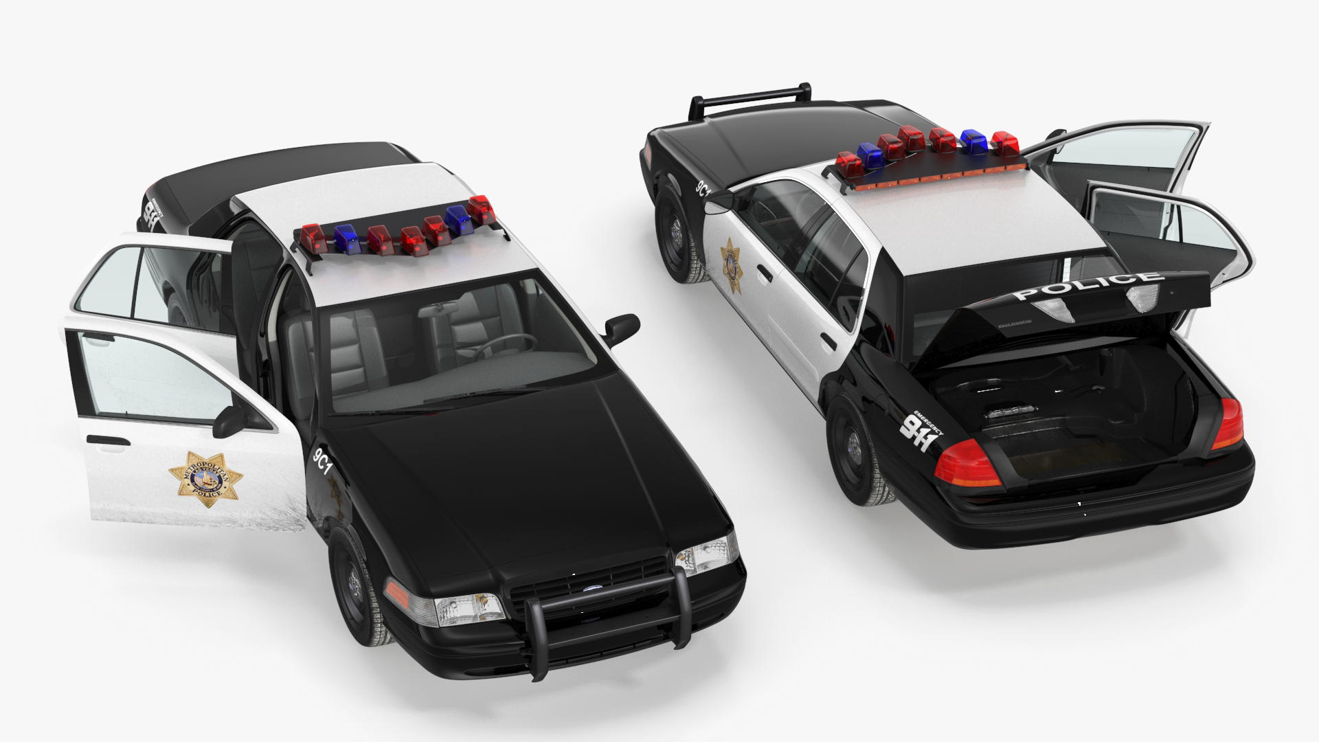 Police Interceptor Ford Crown Victoria Simple Interior 3D model