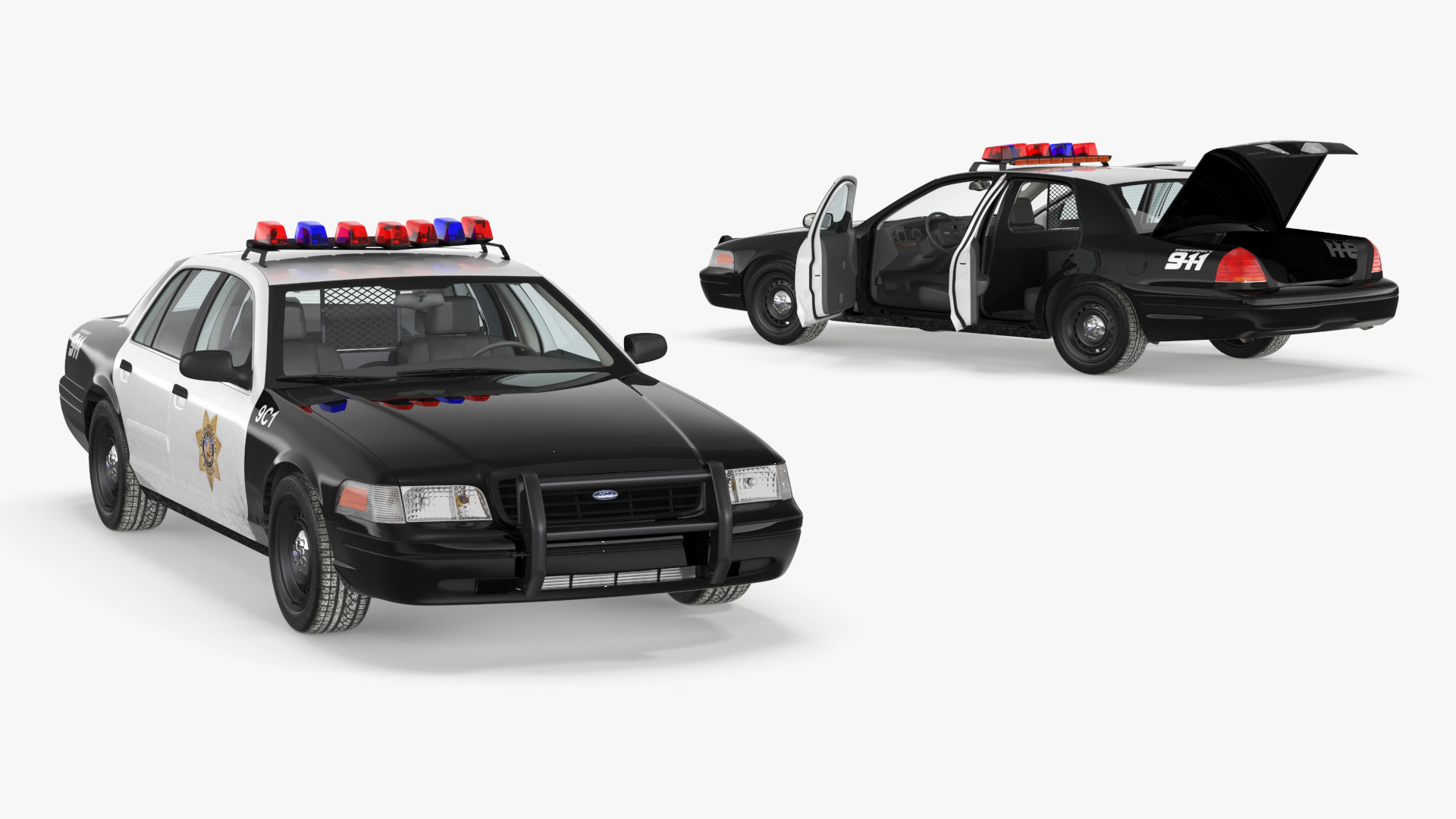 Police Interceptor Ford Crown Victoria Simple Interior 3D model