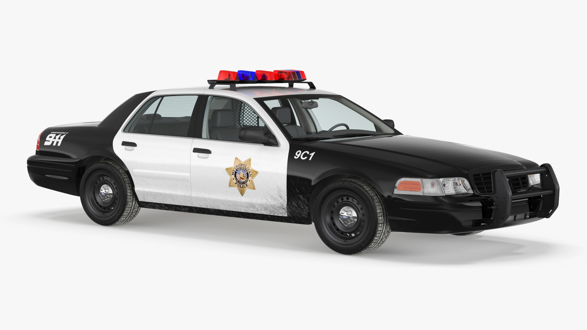 Police Interceptor Ford Crown Victoria Simple Interior 3D model