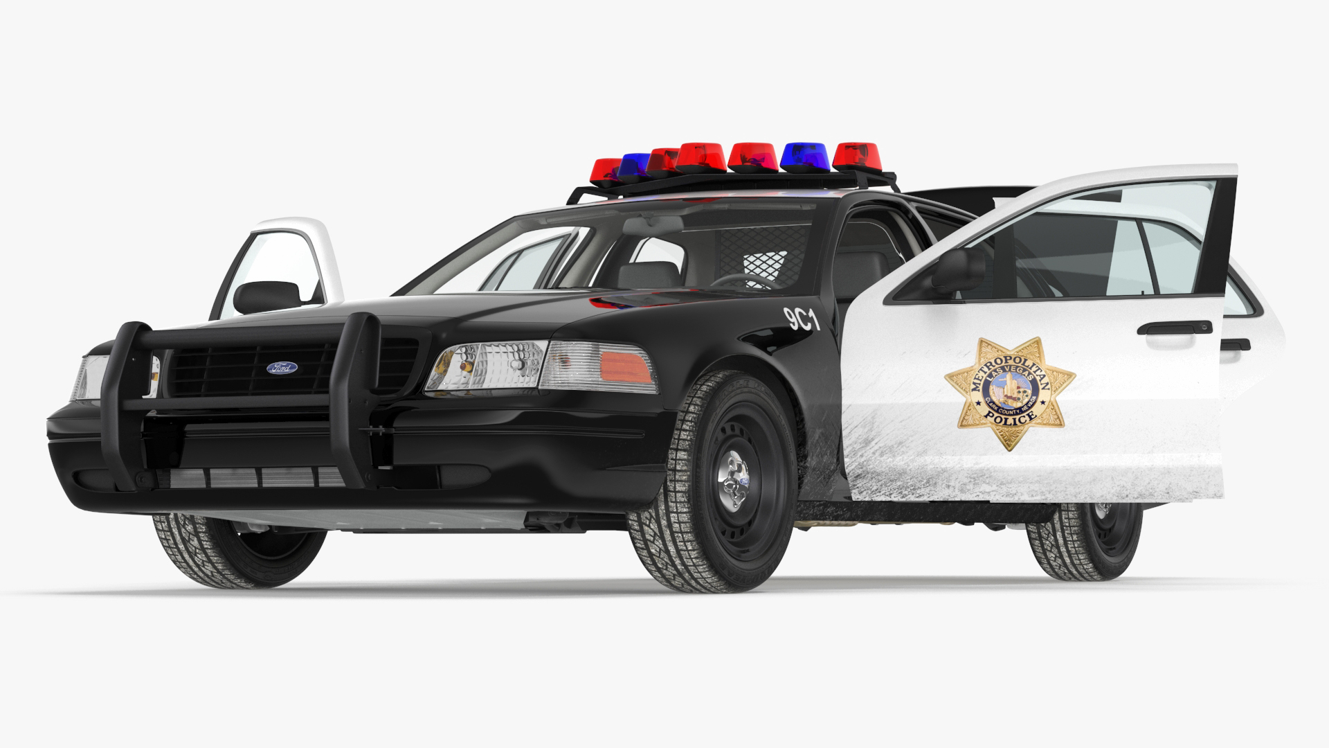 Police Interceptor Ford Crown Victoria Simple Interior 3D model