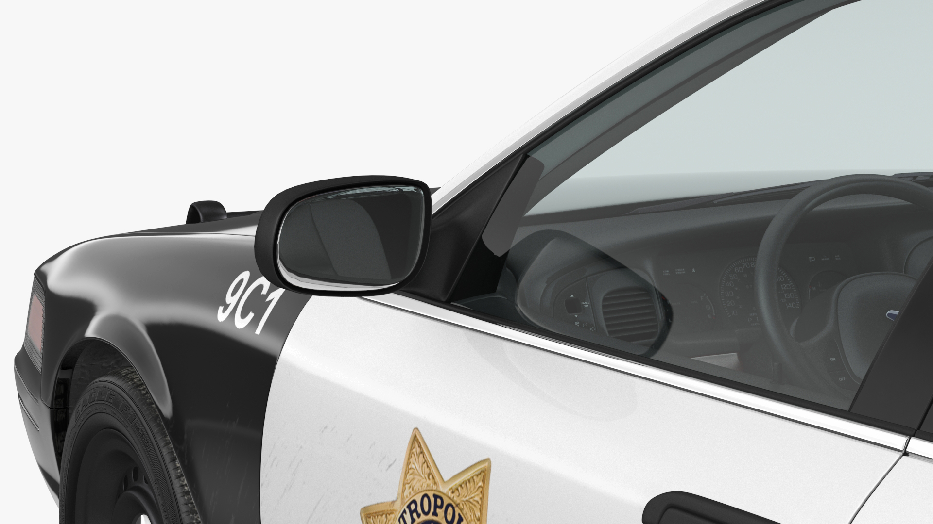 Police Interceptor Ford Crown Victoria Simple Interior 3D model