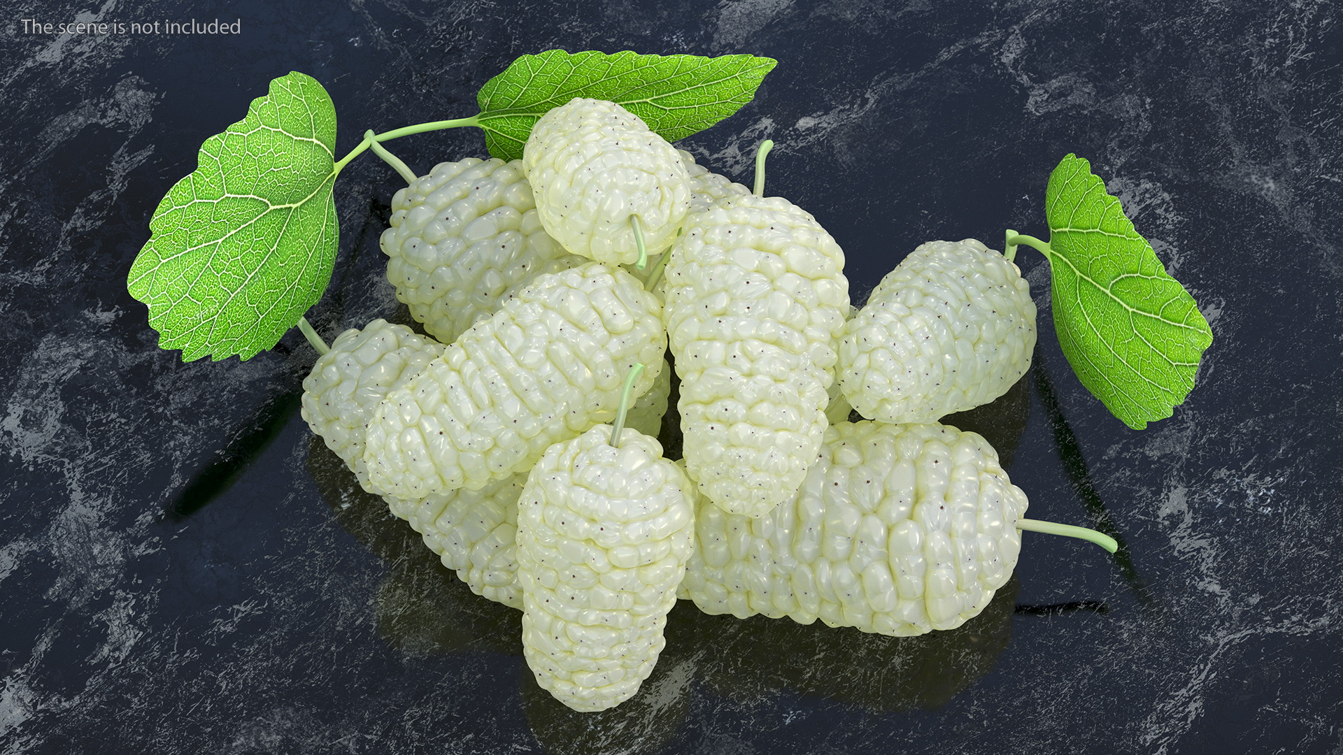 3D Pile of Mulberry Fruit White model