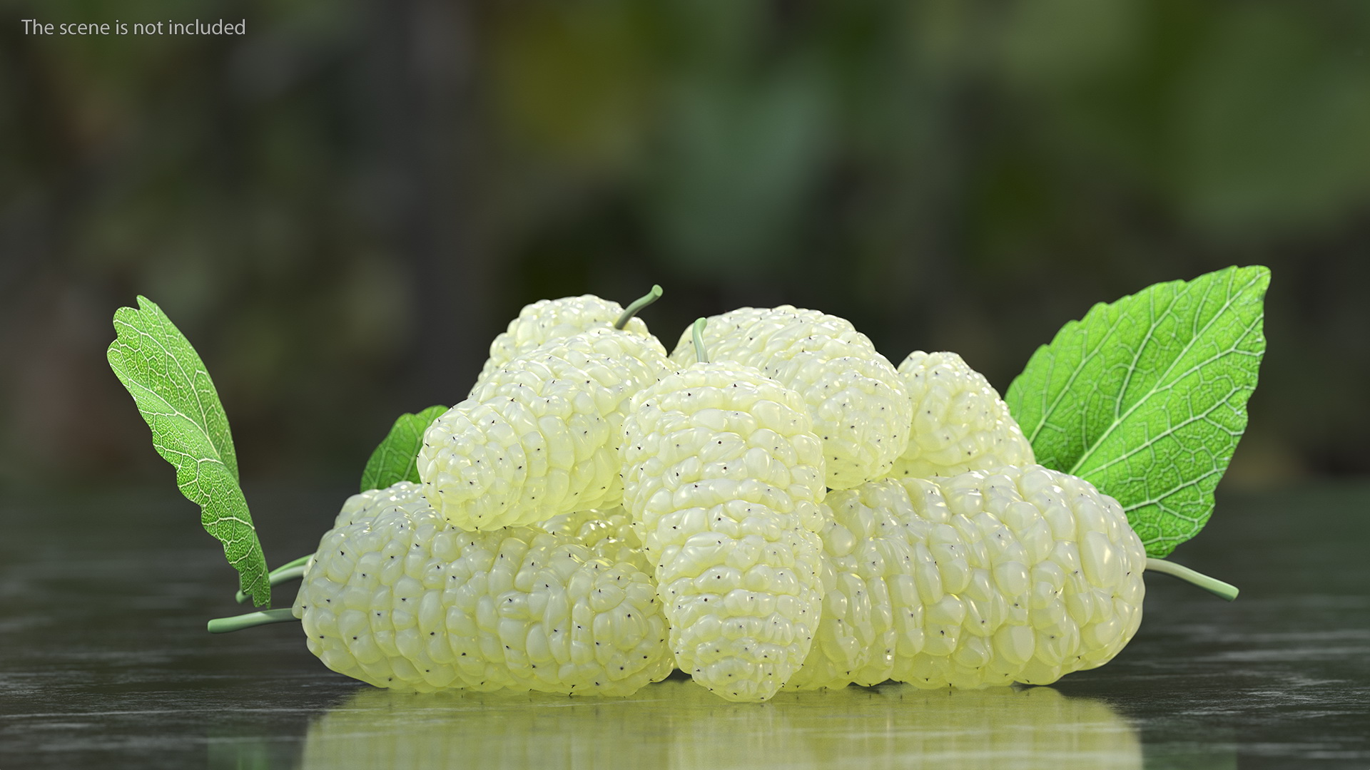 3D Pile of Mulberry Fruit White model