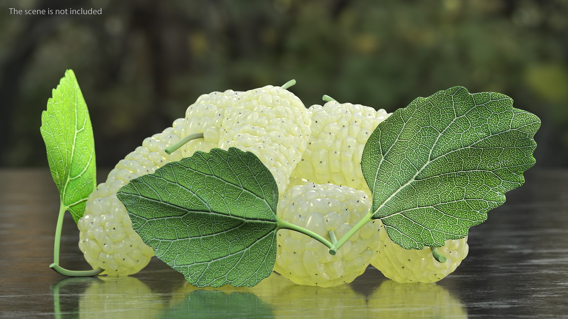 3D Pile of Mulberry Fruit White model