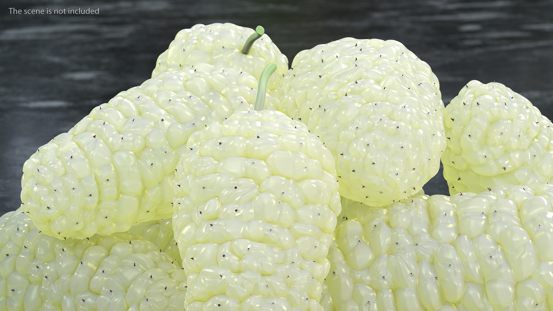 3D Pile of Mulberry Fruit White model