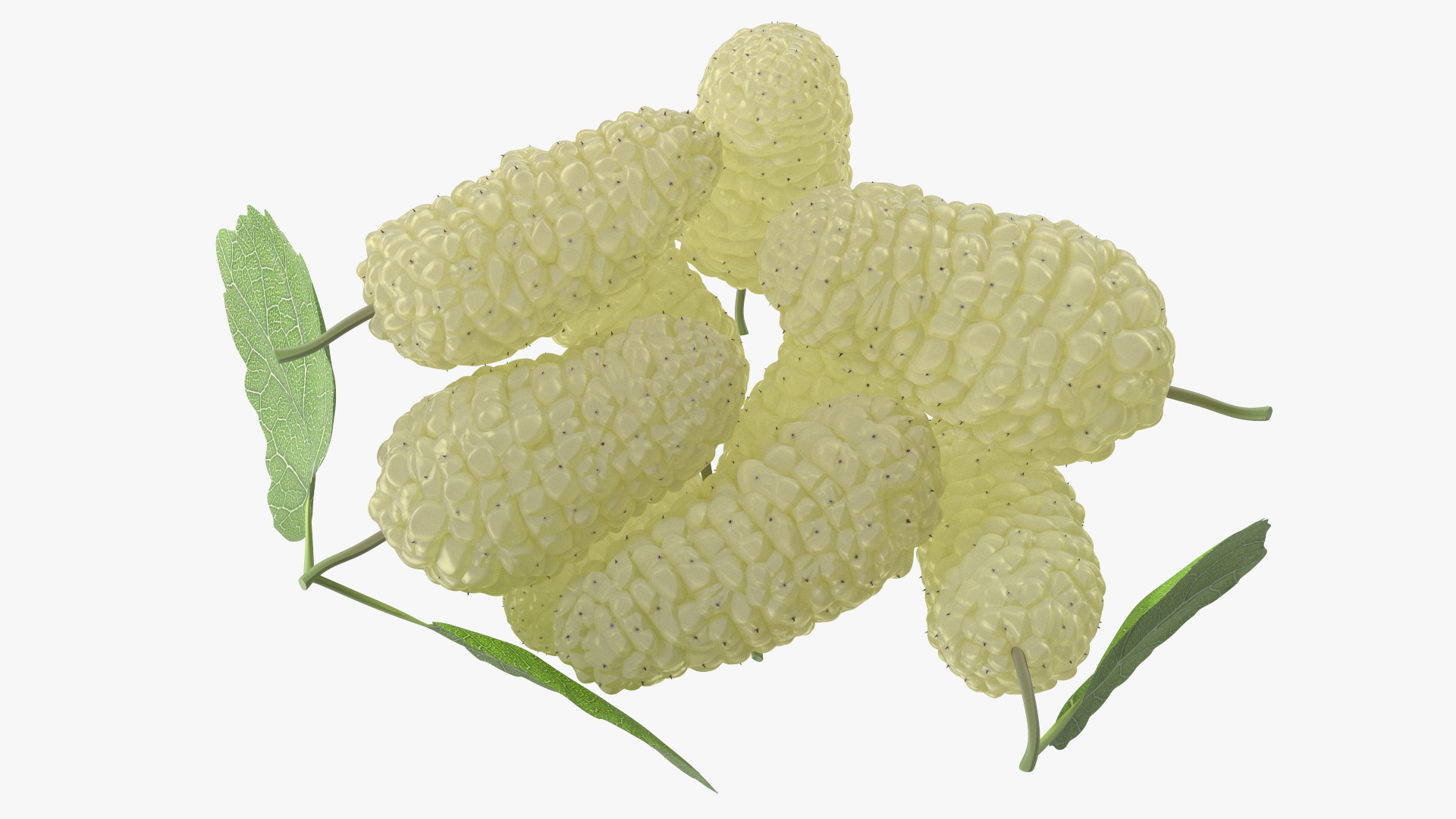 3D Pile of Mulberry Fruit White model