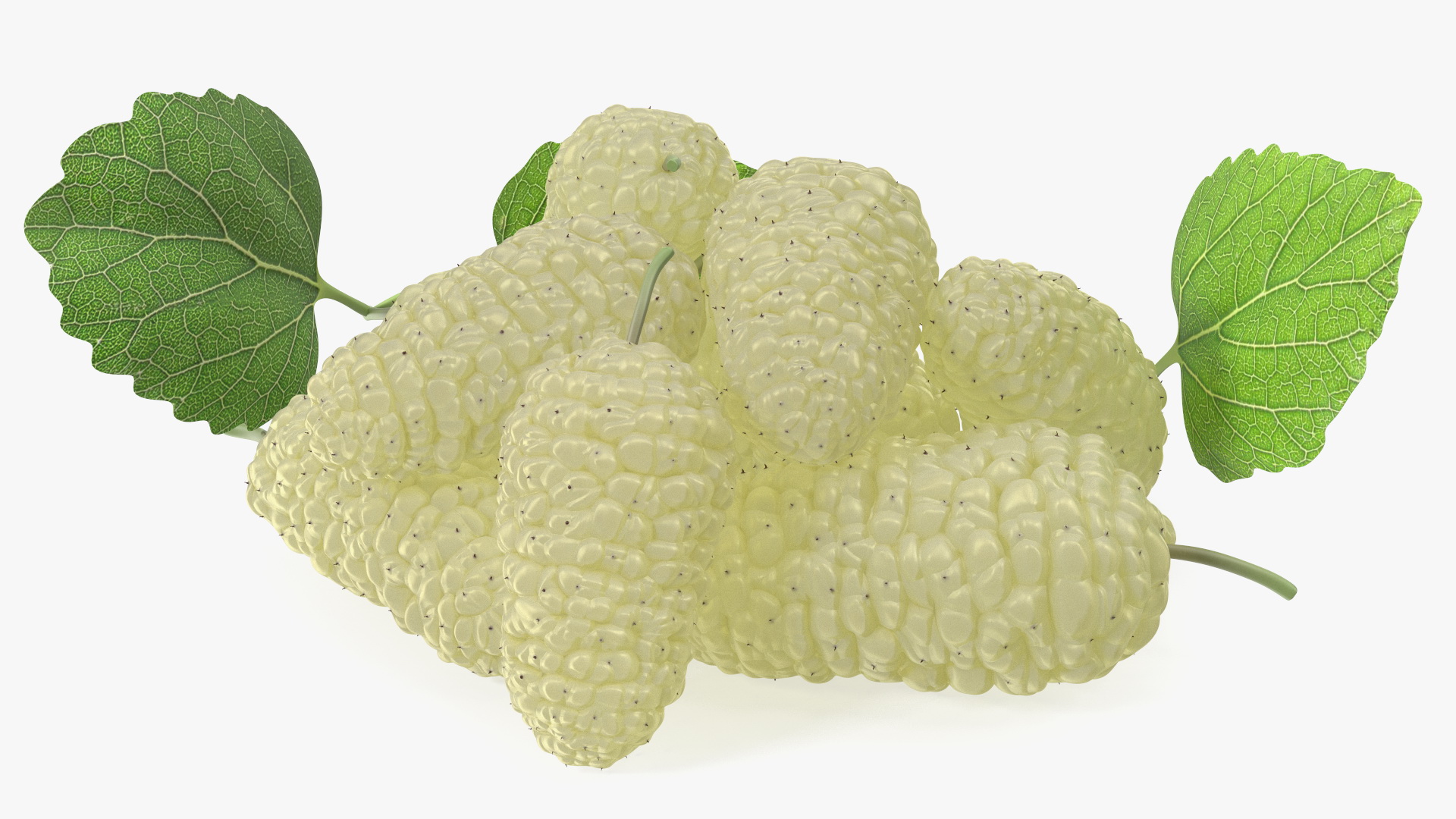 3D Pile of Mulberry Fruit White model