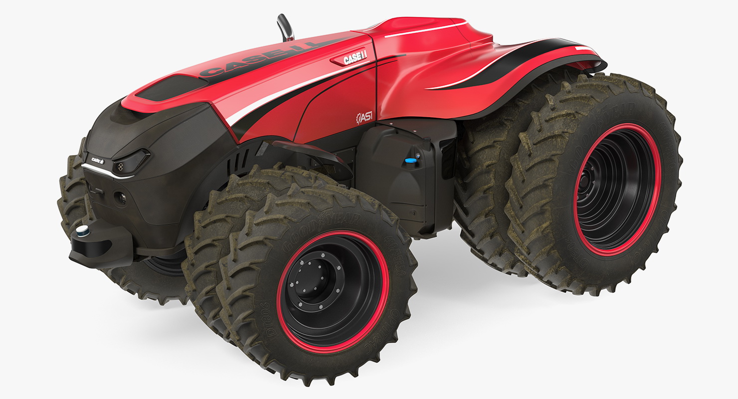Case IH Self-Driving Drone Tractor Dusty Rigged 3D