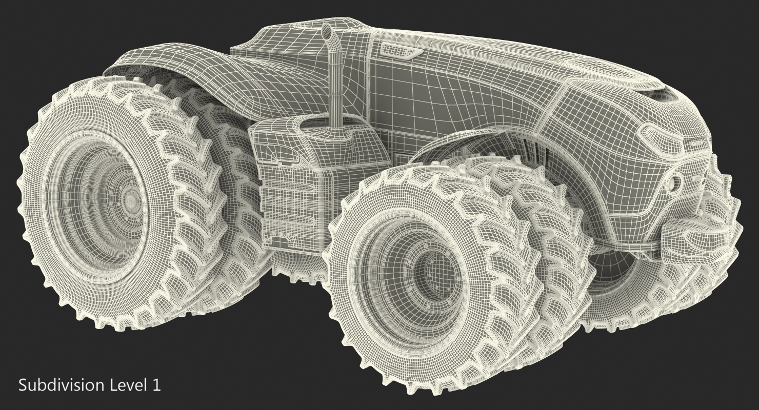 Case IH Self-Driving Drone Tractor Dusty Rigged 3D